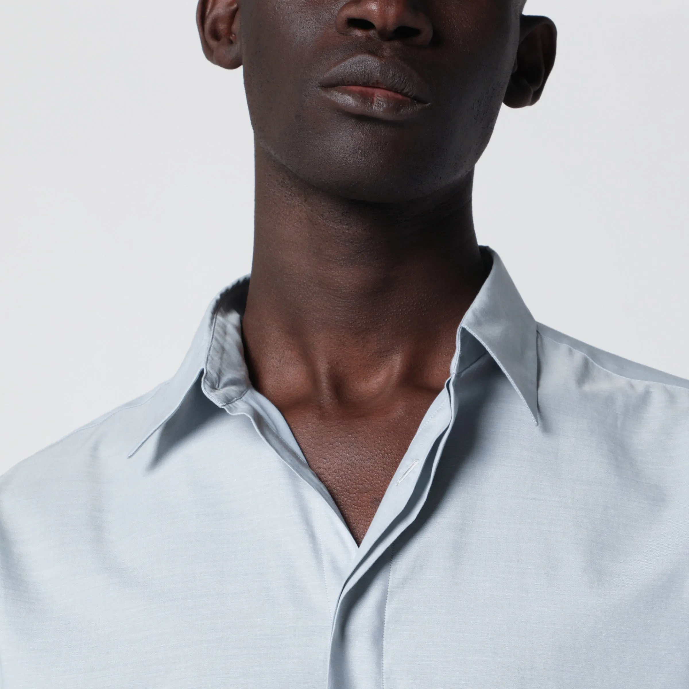 Light Blue Cotton Blend Shirt sold by Wanan Luxury product image thumbnail 2