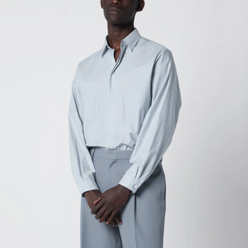 Light Blue Cotton Blend Shirt sold by Wanan Luxury