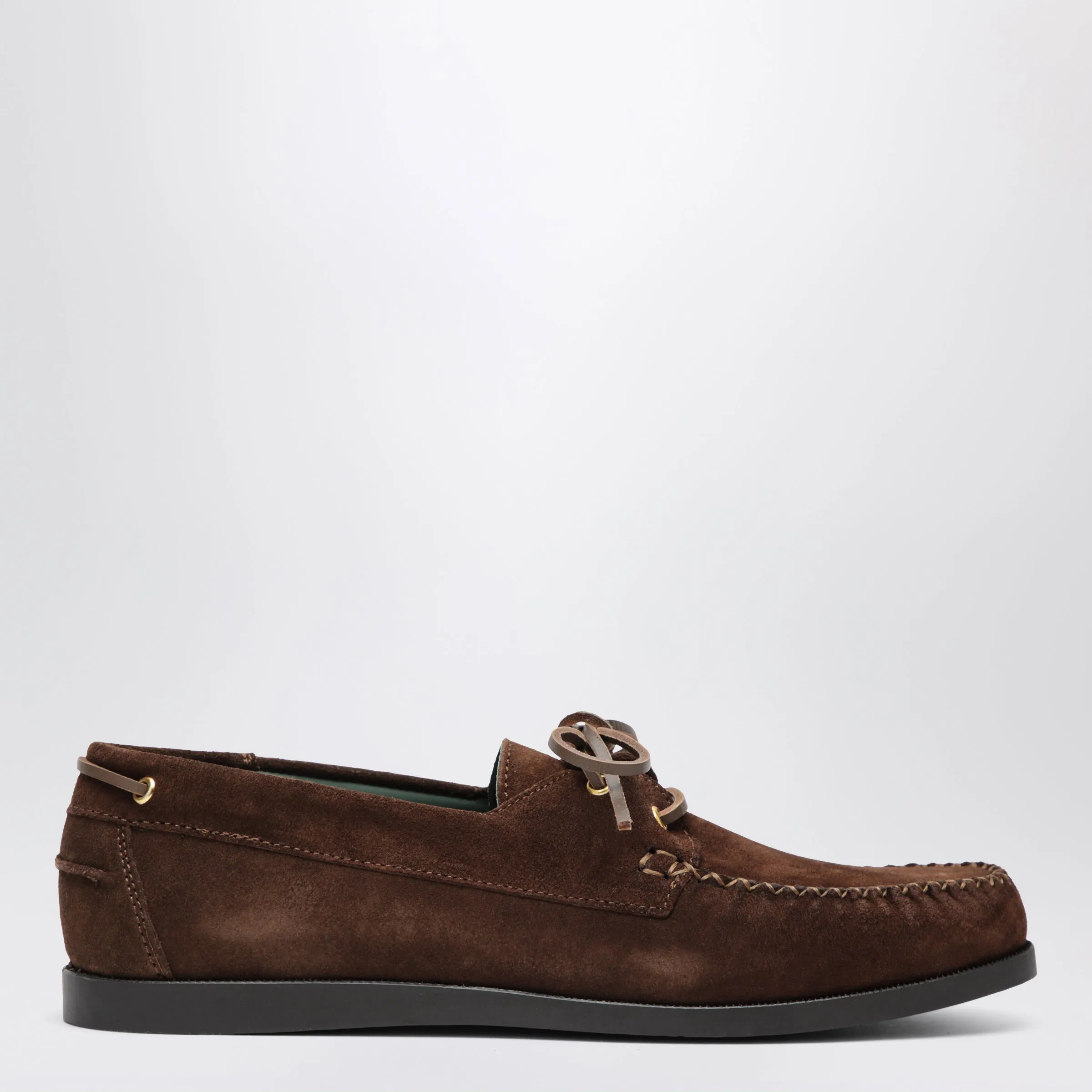 Brown Boat Shoe In Suede sold by Wanan Luxury