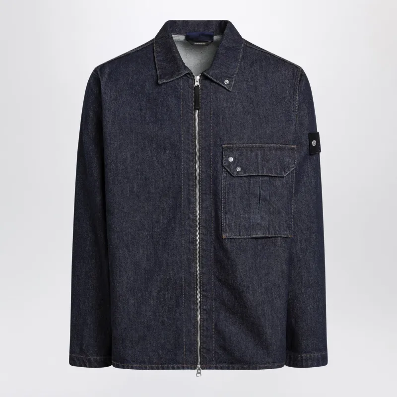 Indigo Blue Denim Shirt Jacket sold by Wanan Luxury
