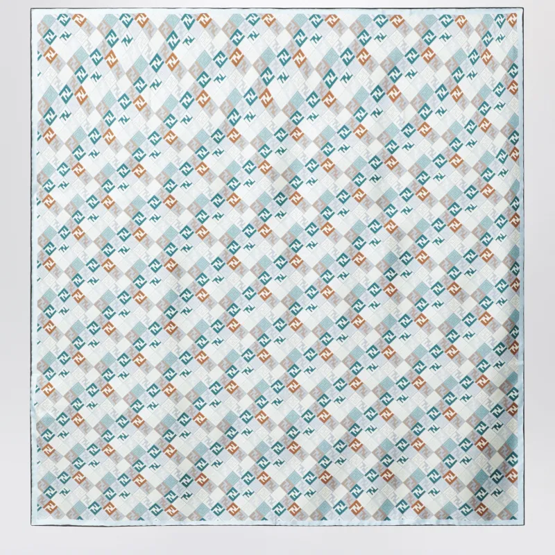 Multicolour Silk Foulard With Ff Logo sold by Wanan Luxury