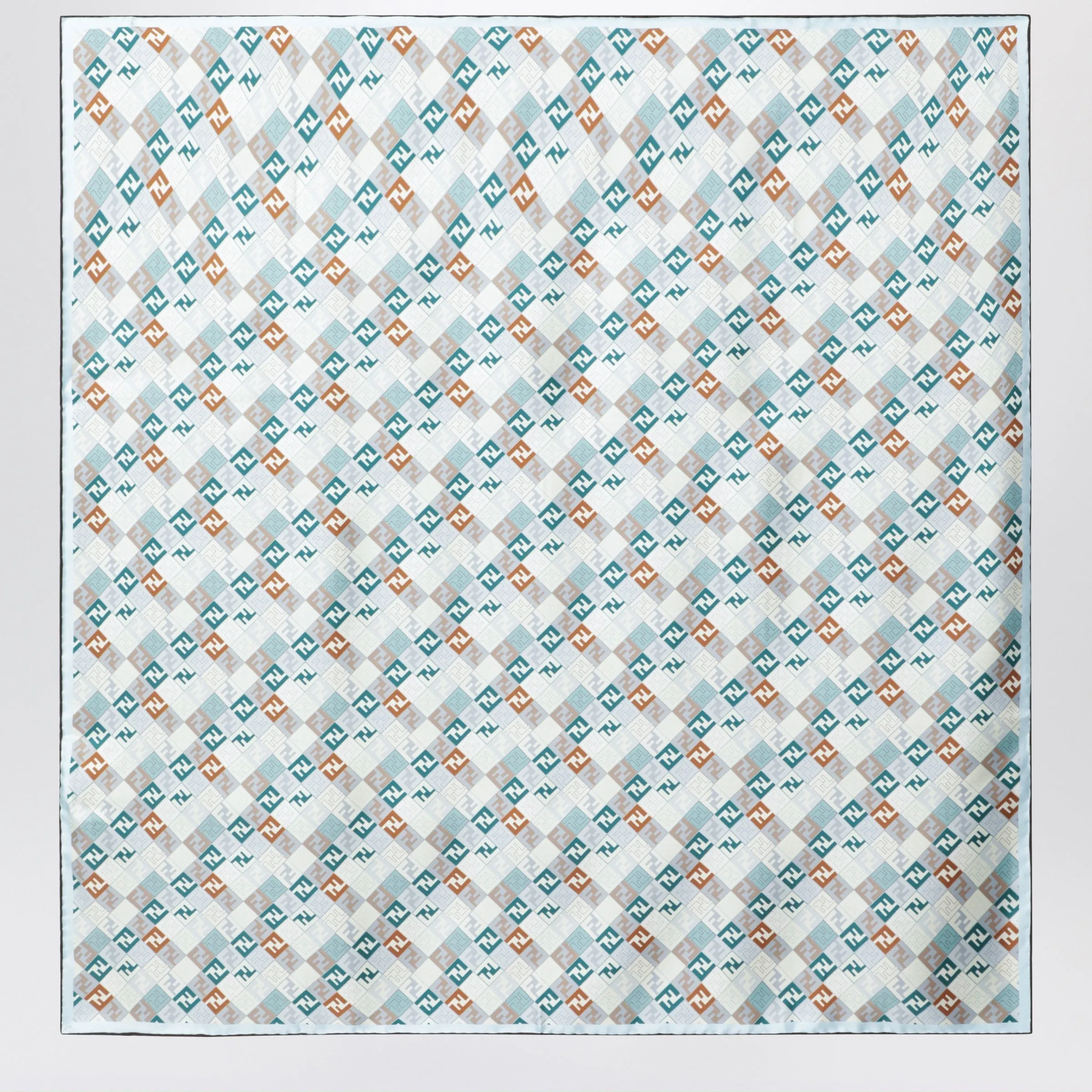 Multicolour Silk Foulard With Ff Logo sold by Wanan Luxury