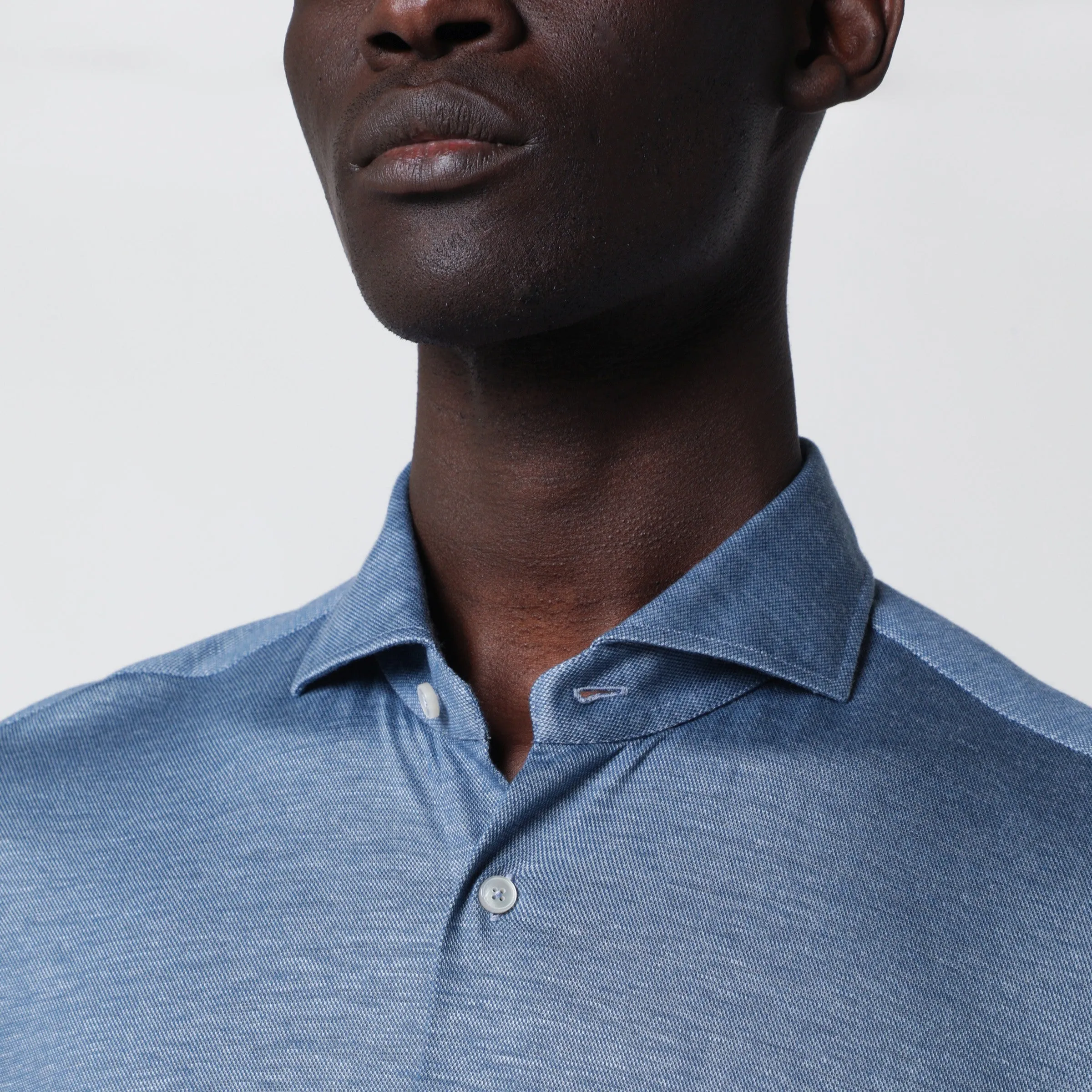 Light Blue Cotton Blend Tailor Fit Shirt sold by Wanan Luxury product image thumbnail 2