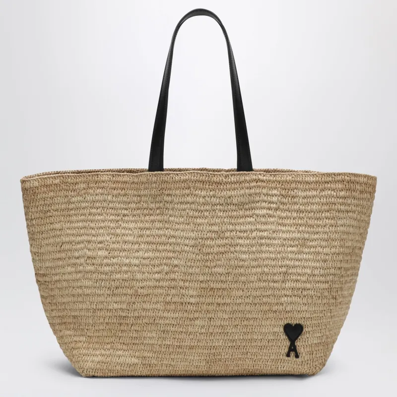 Ami De Coeur Tote Bag In Raffia made by Ami