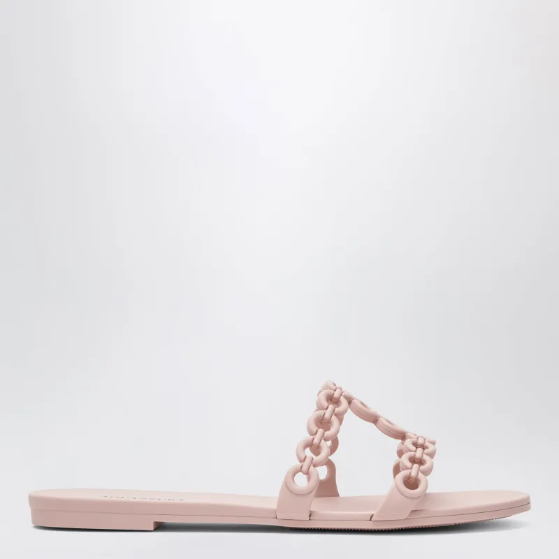 Pink Pvc Slides With Chain Links made by Aquazzura