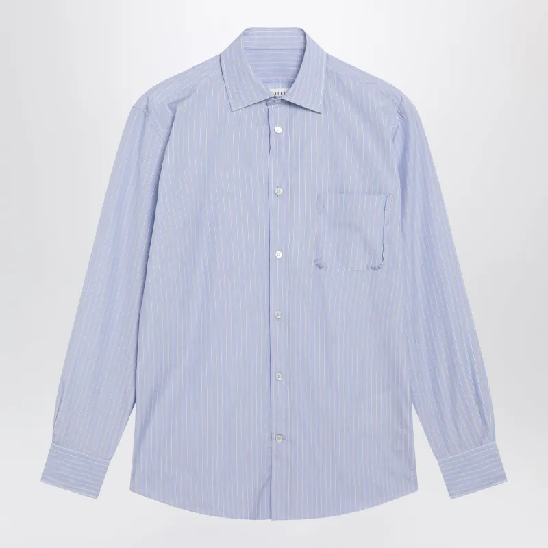 Striped Shirt In Light Blue Cotton sold by Wanan Luxury