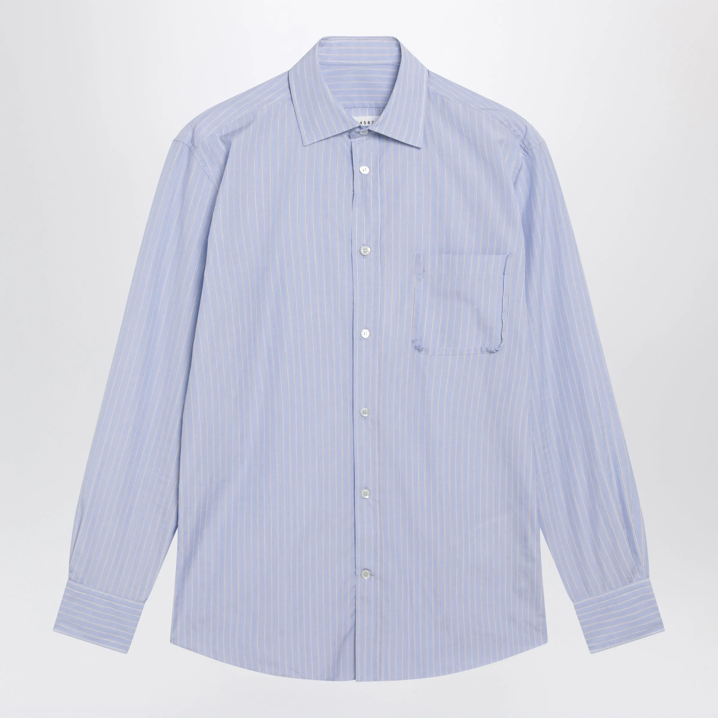 Striped Shirt In Light Blue Cotton sold by Wanan Luxury