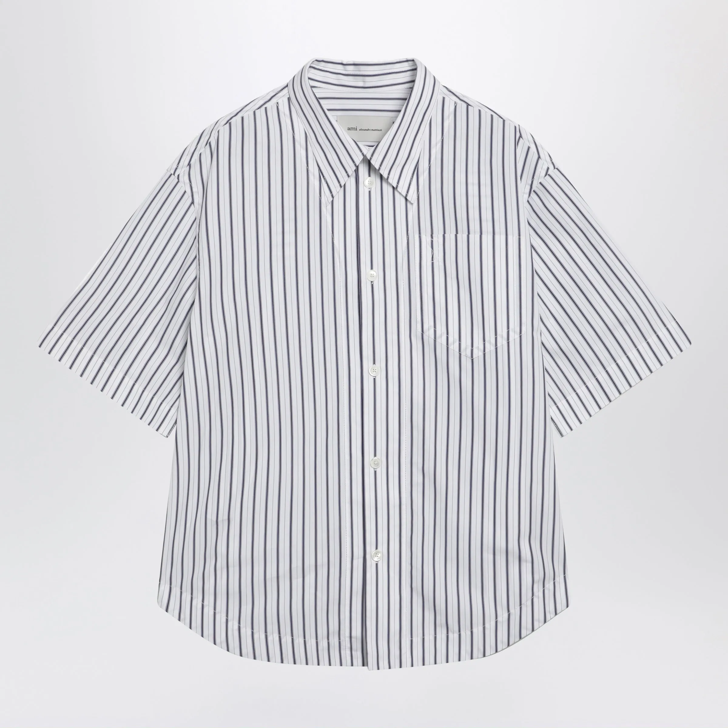 White Striped Ami De Coeur Shirt sold by Wanan Luxury