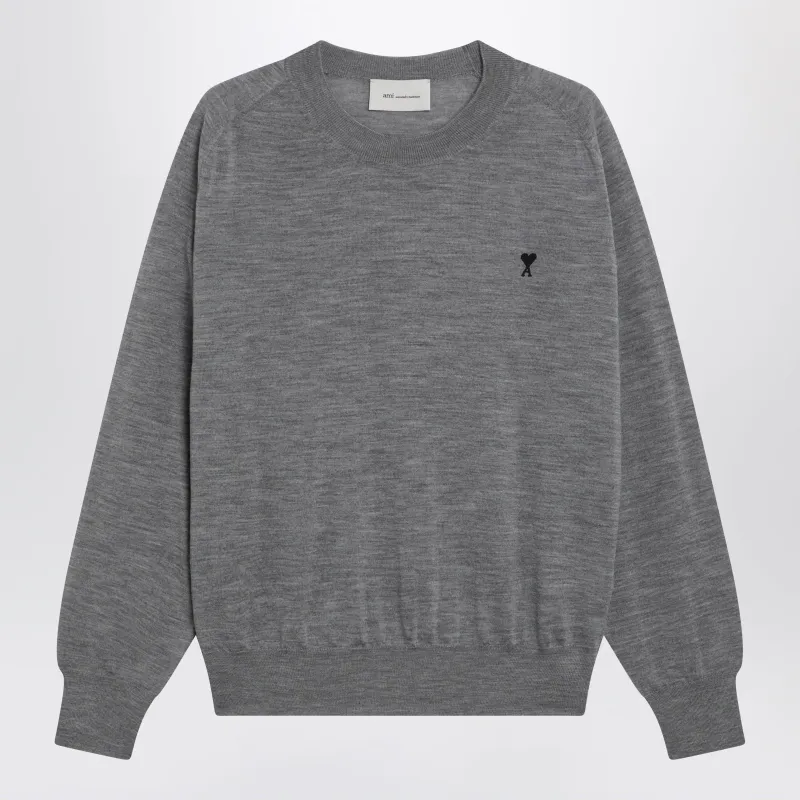 Grey Wool Ami De Coeur Sweater made by Ami