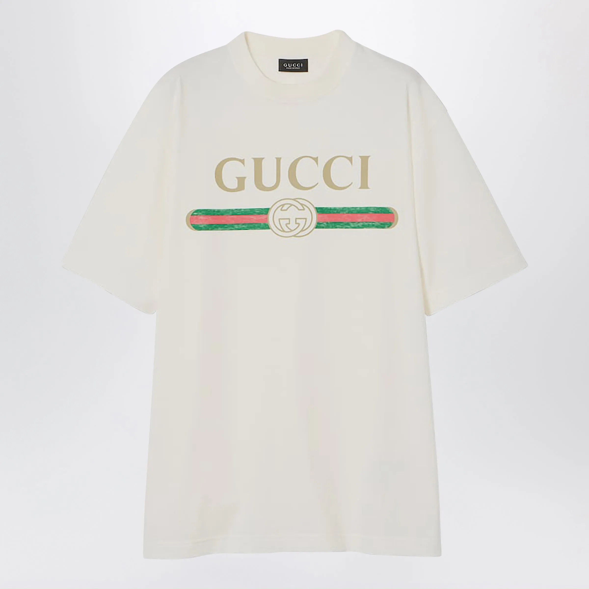 White Silk-Blend T-Shirt With Logo Print sold by Wanan Luxury