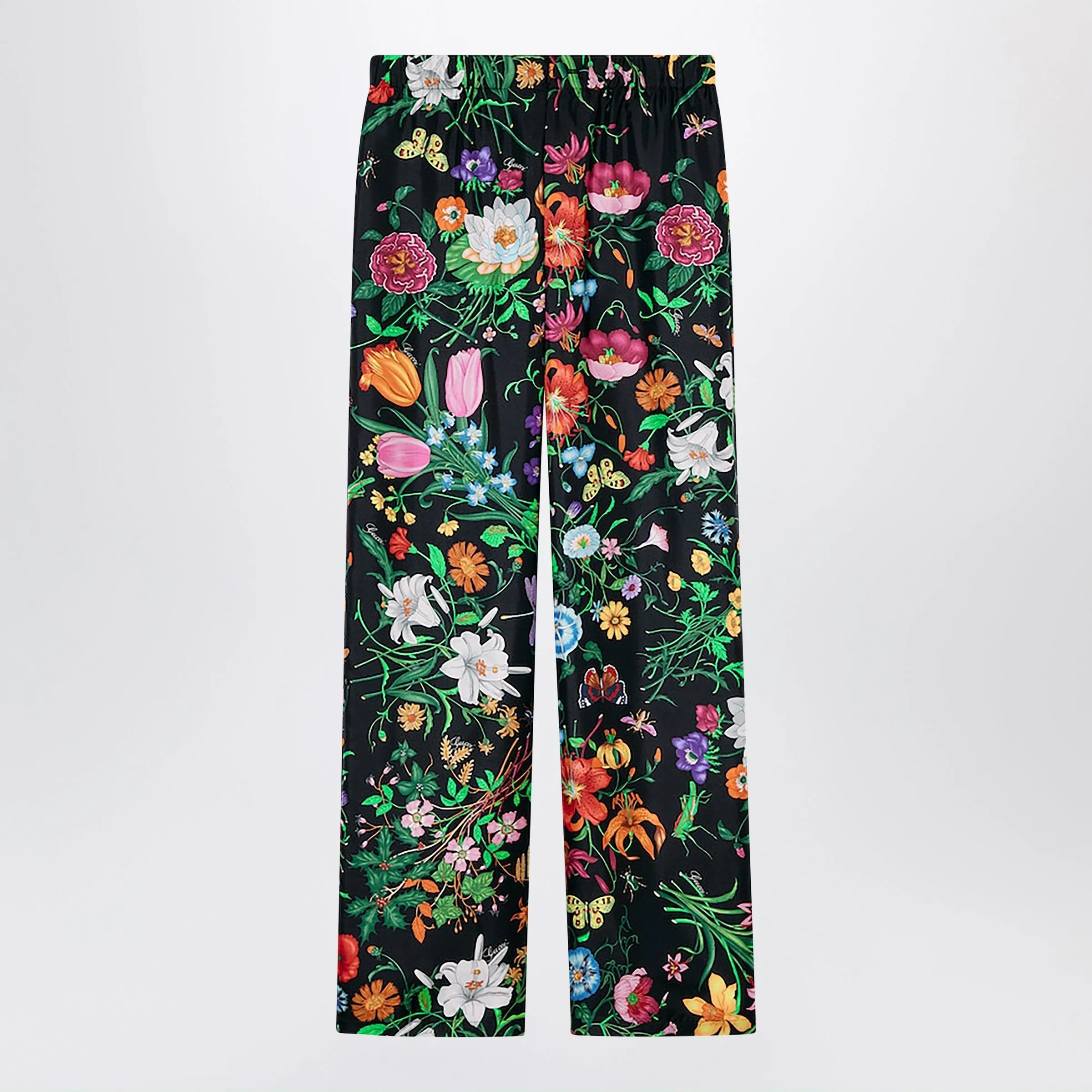 Silk Twill Trousers With Flora Print sold by Wanan Luxury
