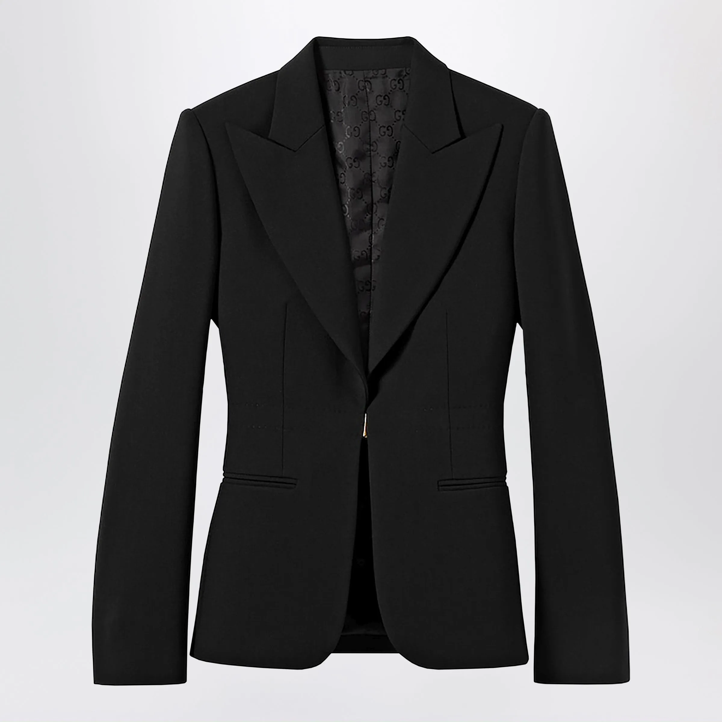 Black Stretch Wool Technical Jacket sold by Wanan Luxury