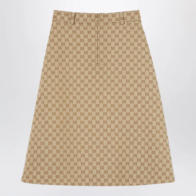 A Skirt In Gg Cotton Canvas made by Gucci