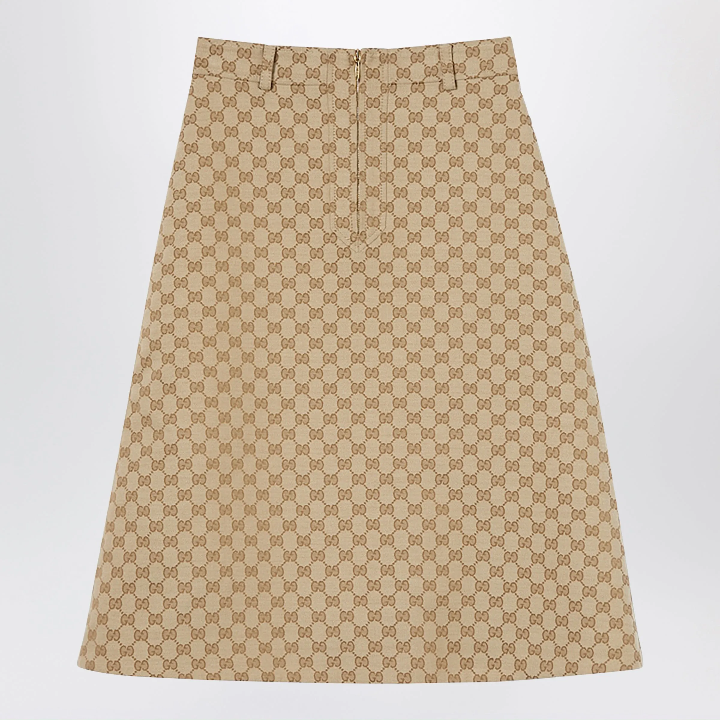 A Skirt In Gg Cotton Canvas sold by Wanan Luxury