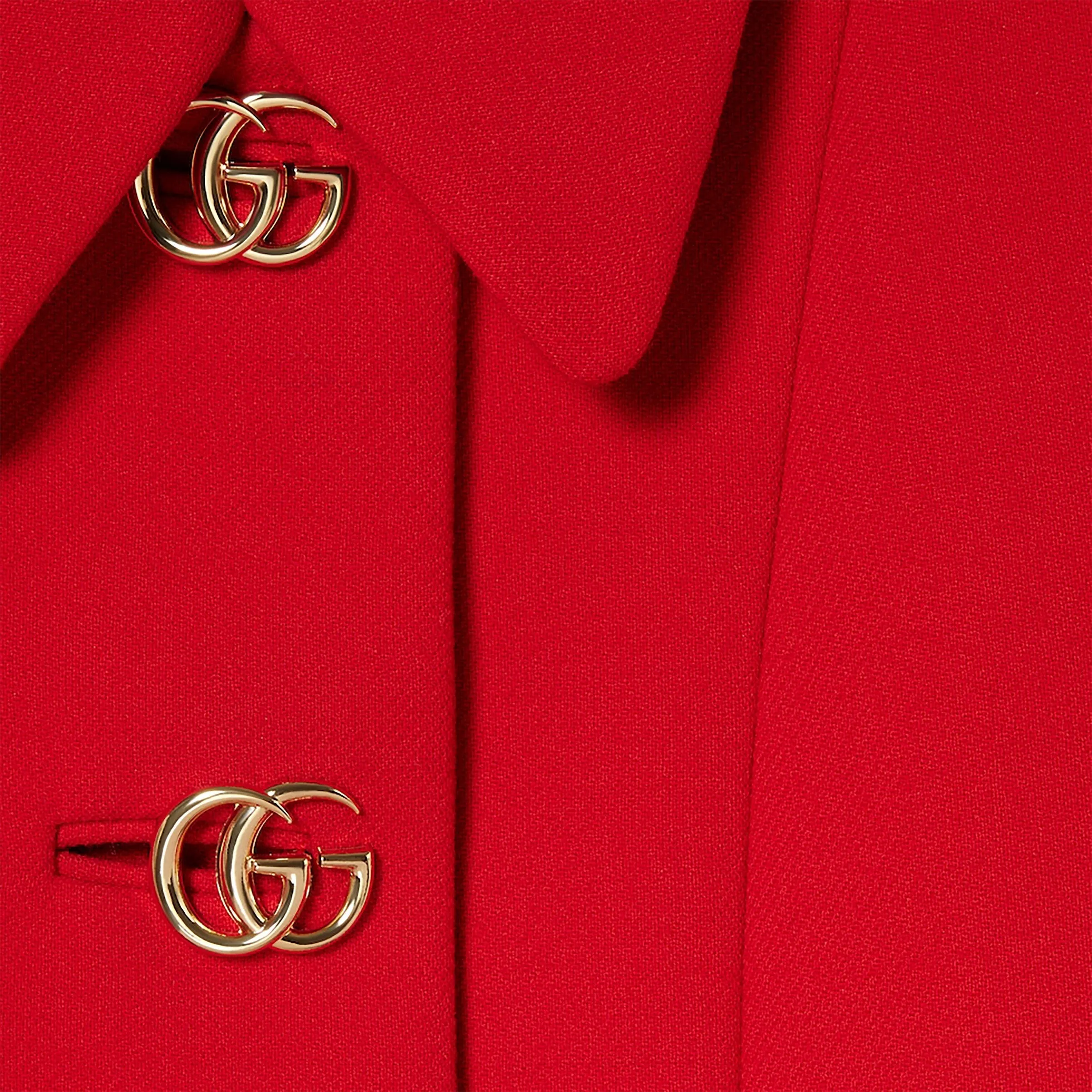 Red Wool Coat With Gg Buttons sold by Wanan Luxury product image thumbnail 2