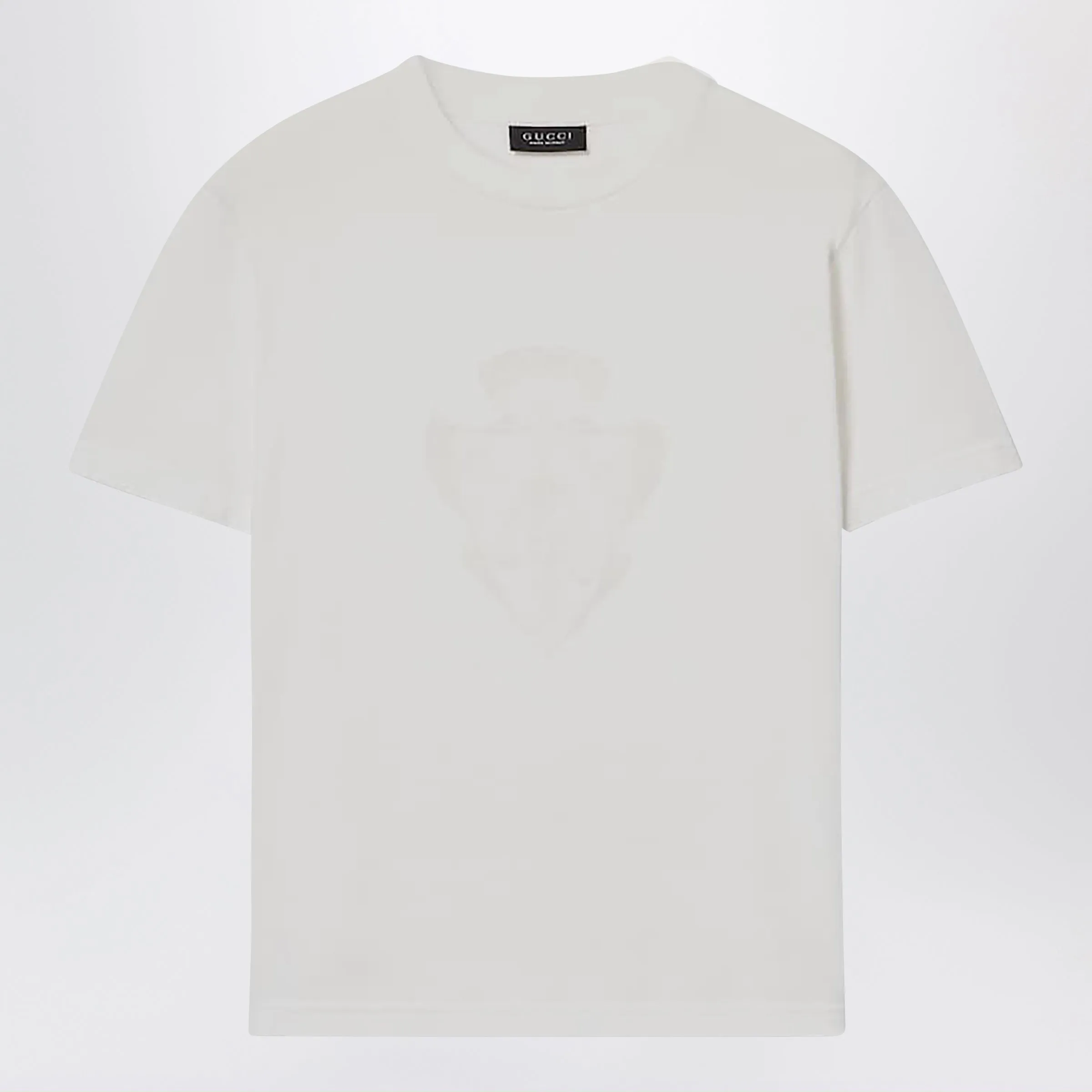 White Cotton T-Shirt With Logo Crest sold by Wanan Luxury