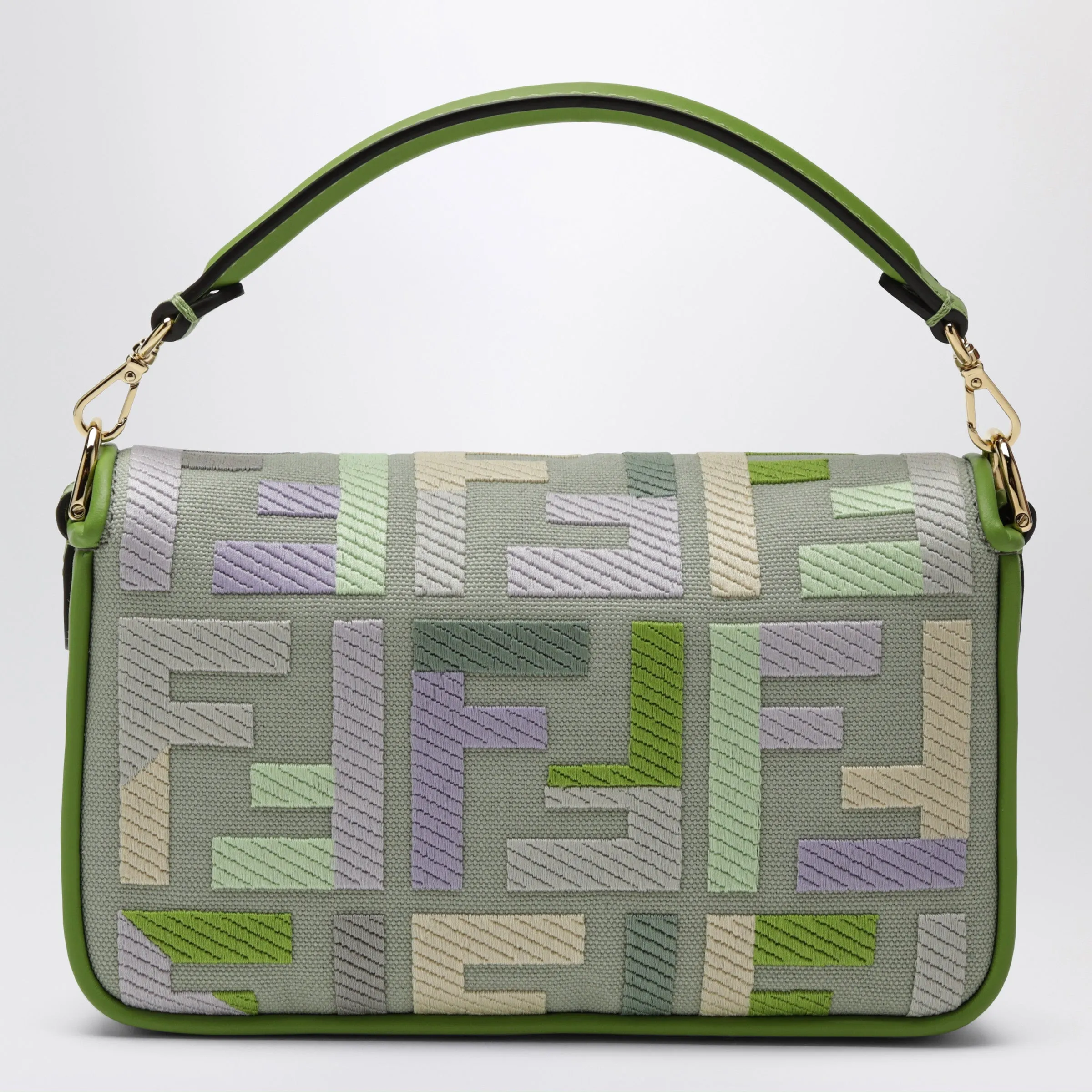 Mini Baguette Bag In Canvas With Multicoloured Ff Embroidery sold by Wanan Luxury product image thumbnail 2