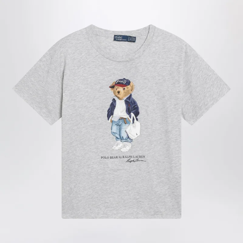 Grey Polo Bear Cotton T-Shirt made by Polo by Ralph Lauren