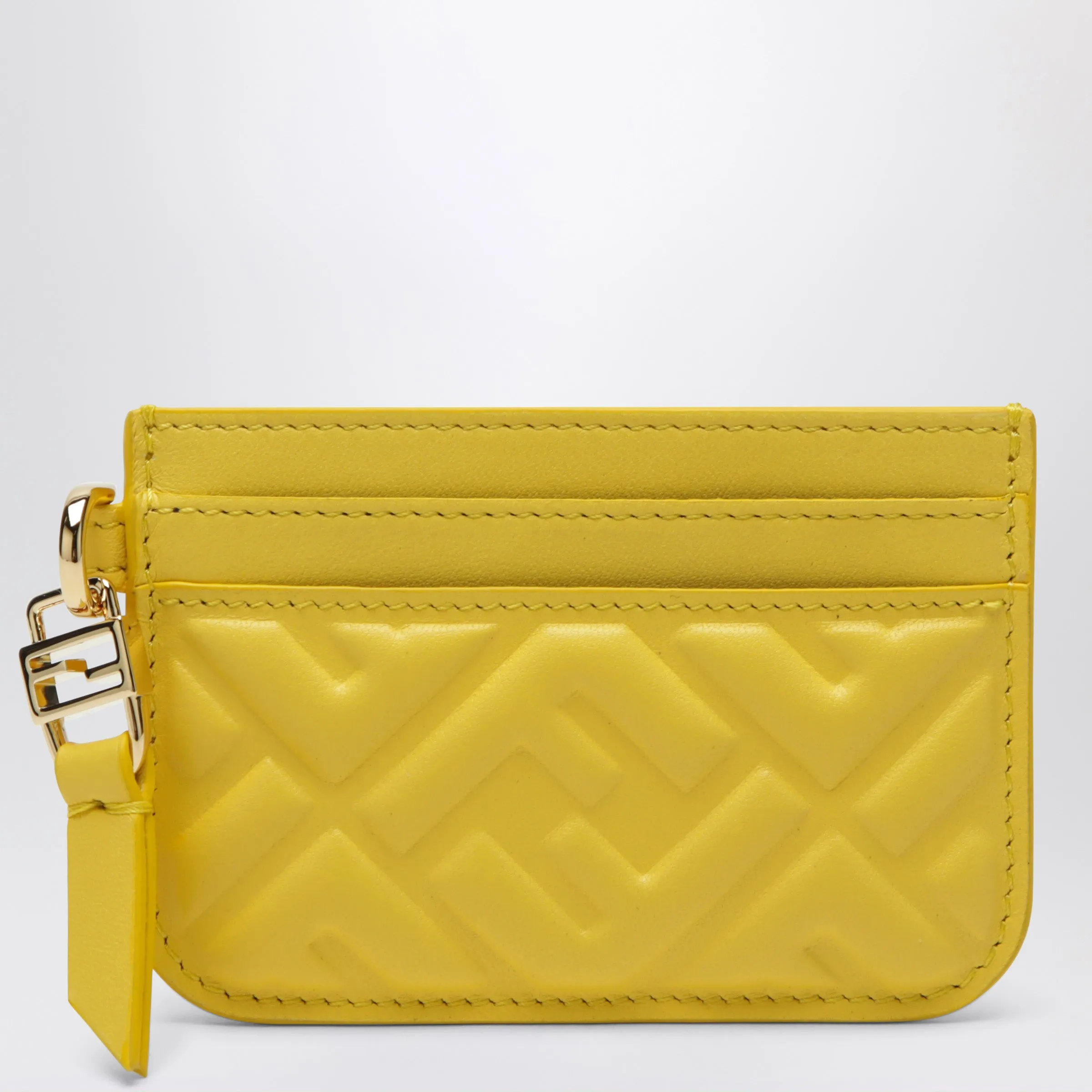 Yellow Nappa Leather Baguette Card Case With Ff Motif sold by Wanan Luxury
