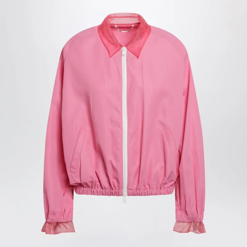 Pink Technical Viscose Bomber Jacket sold by Wanan Luxury