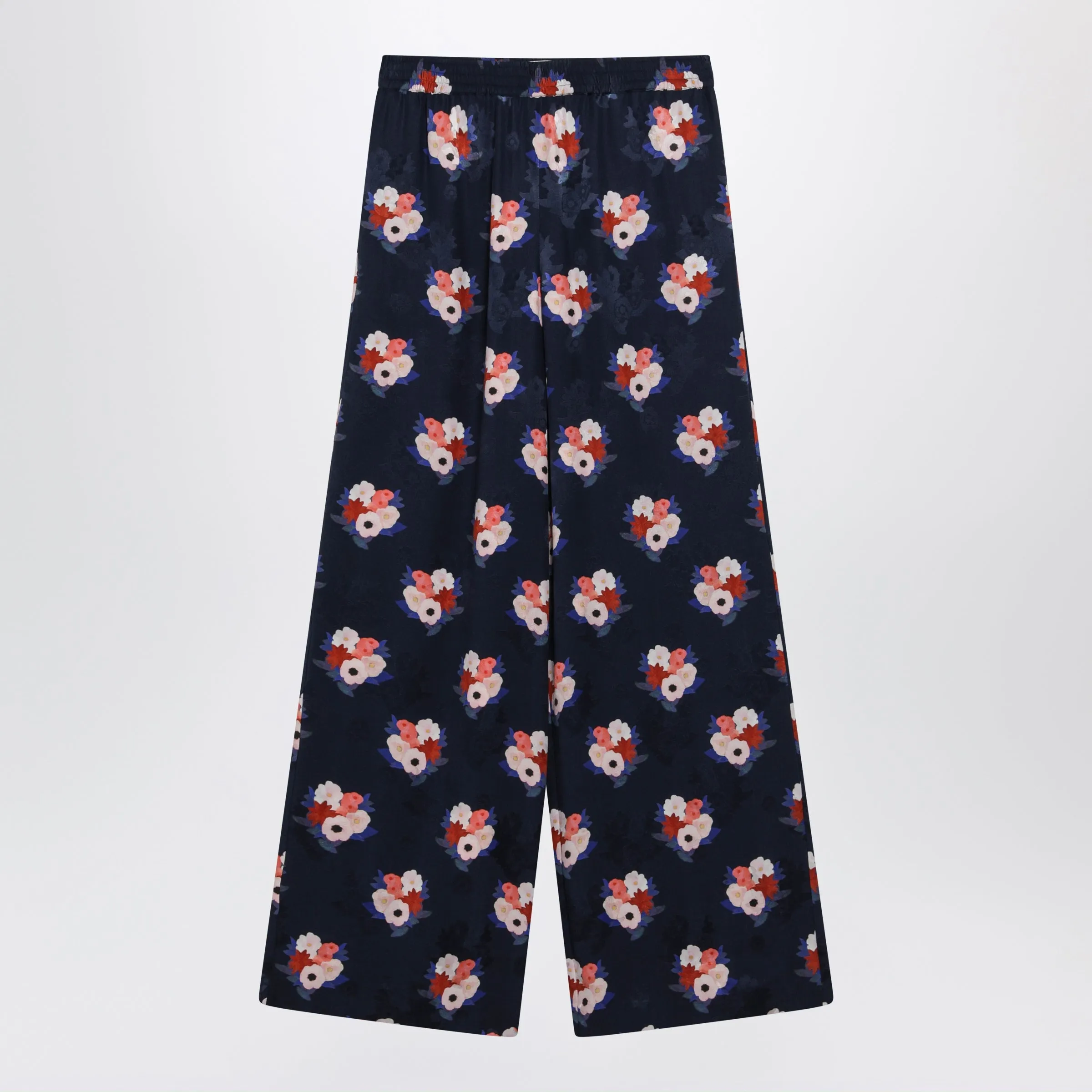 Dark Blue Silk Pyjama Trousers sold by Wanan Luxury