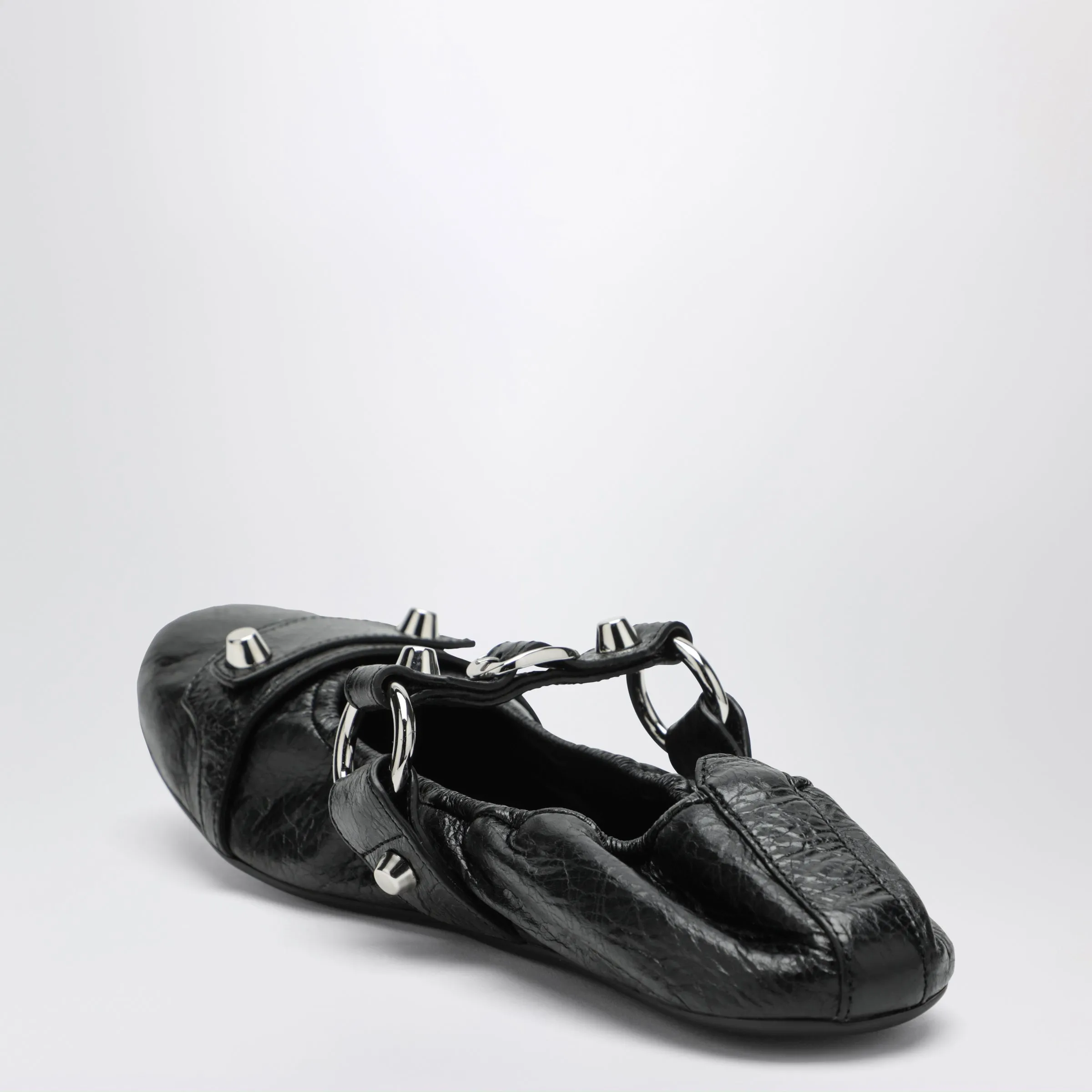 City Black Ballet Flats In Arena Lambskin Leather sold by Wanan Luxury product image thumbnail 2