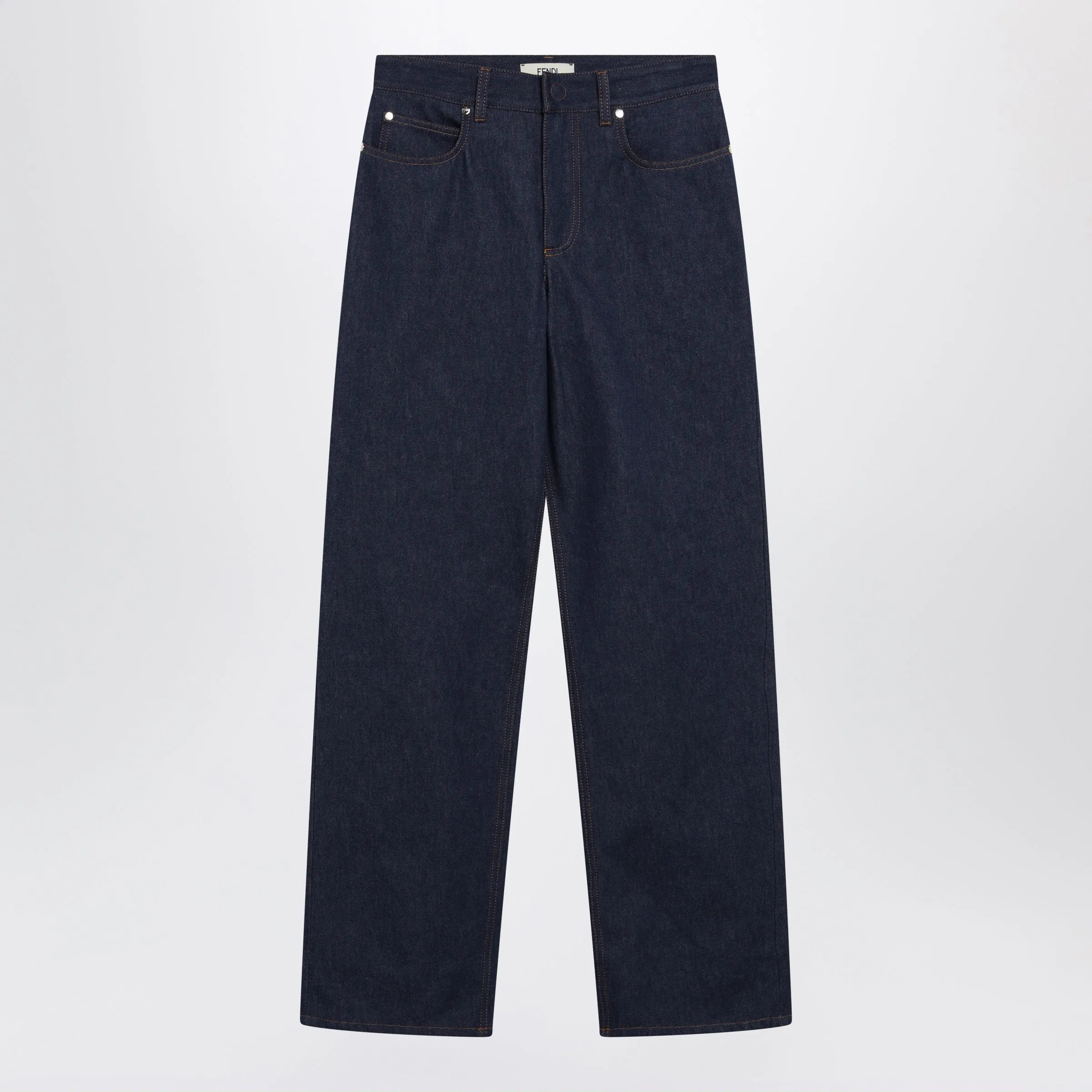 Navy Blue Wide-Leg Jeans sold by Wanan Luxury
