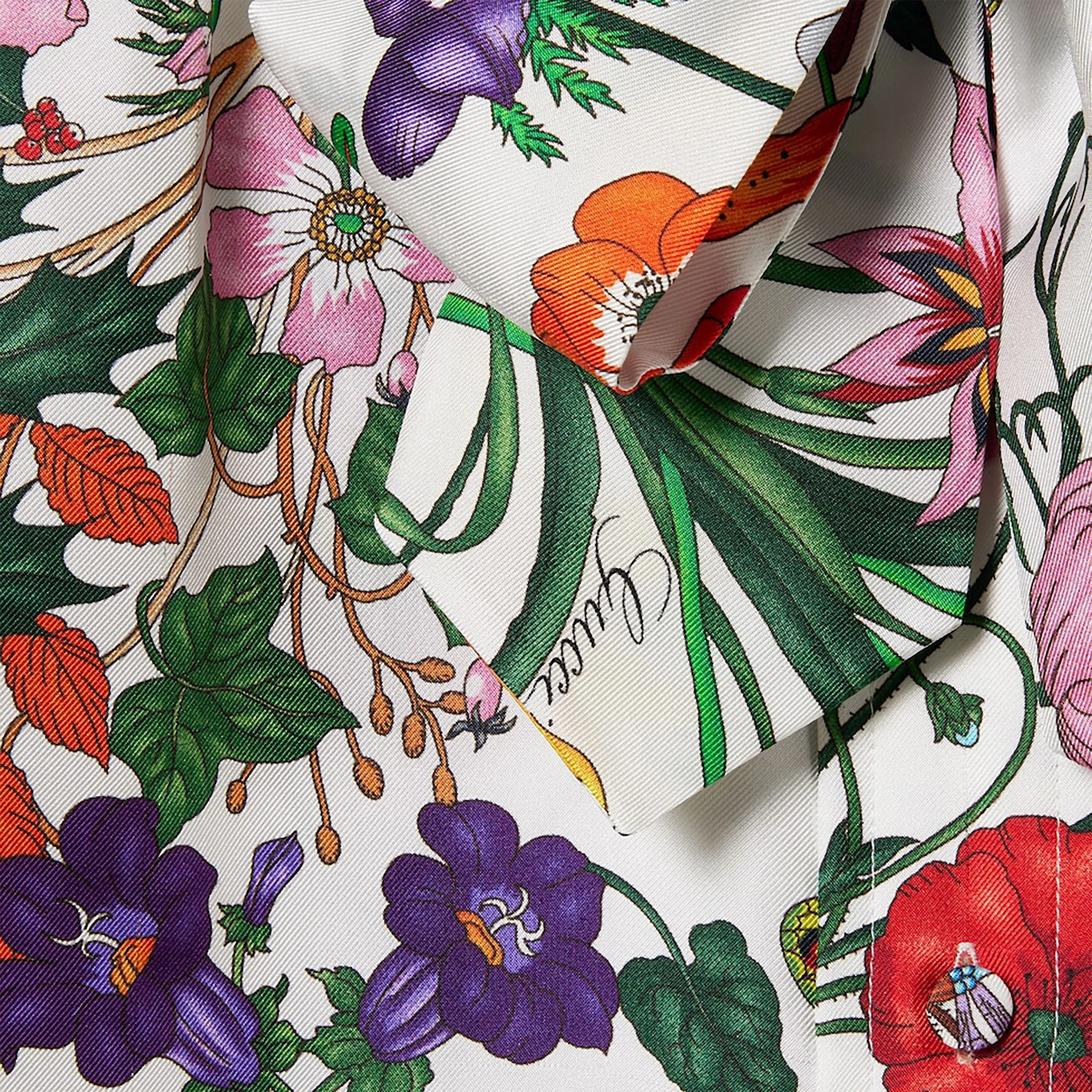 Silk Twill Shirt With Flora Print sold by Wanan Luxury product image thumbnail 2