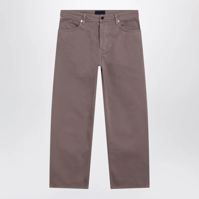 Purple/Grey Cotton Trousers made by Stone Island
