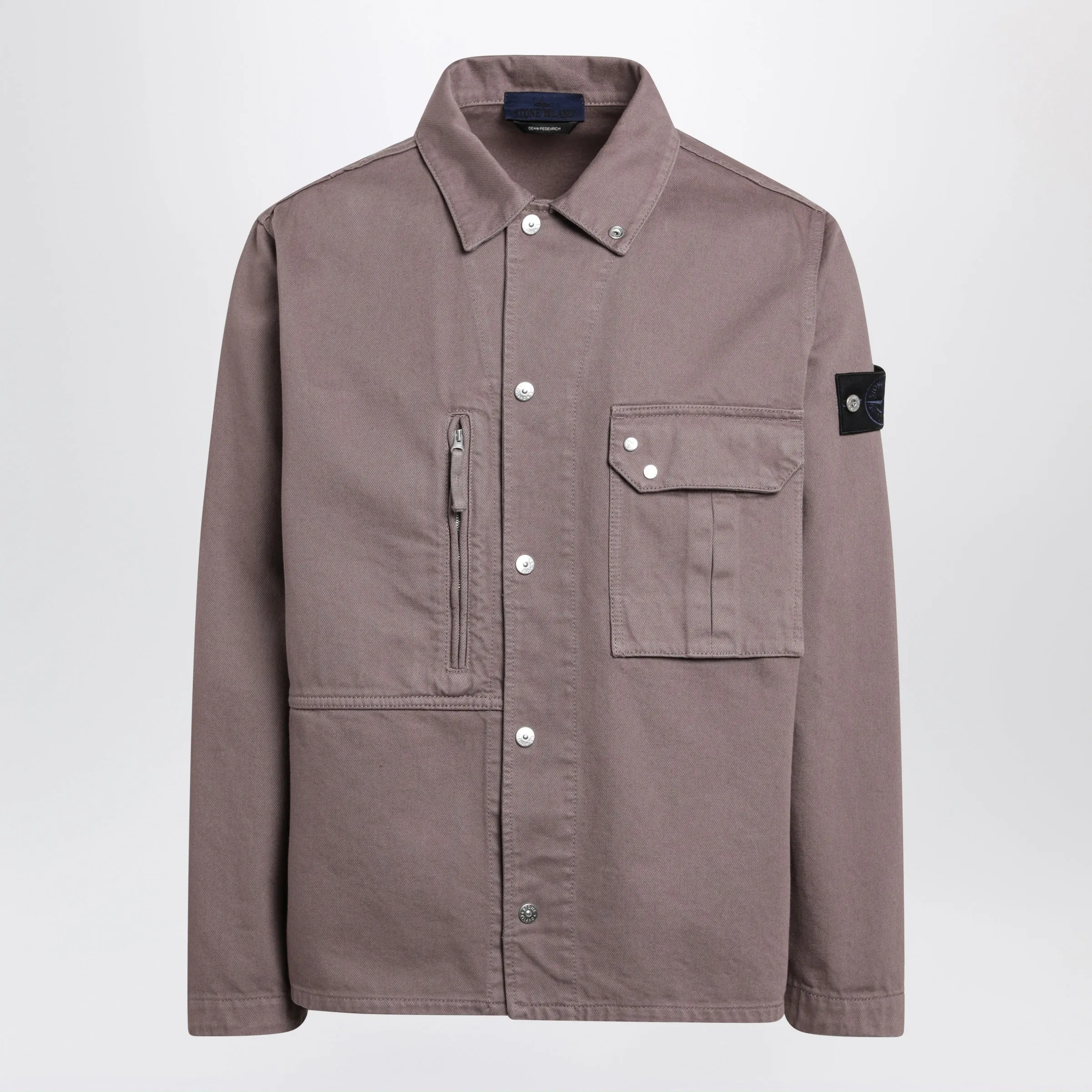 Purple/Grey Cotton Shirt Jacket sold by Wanan Luxury