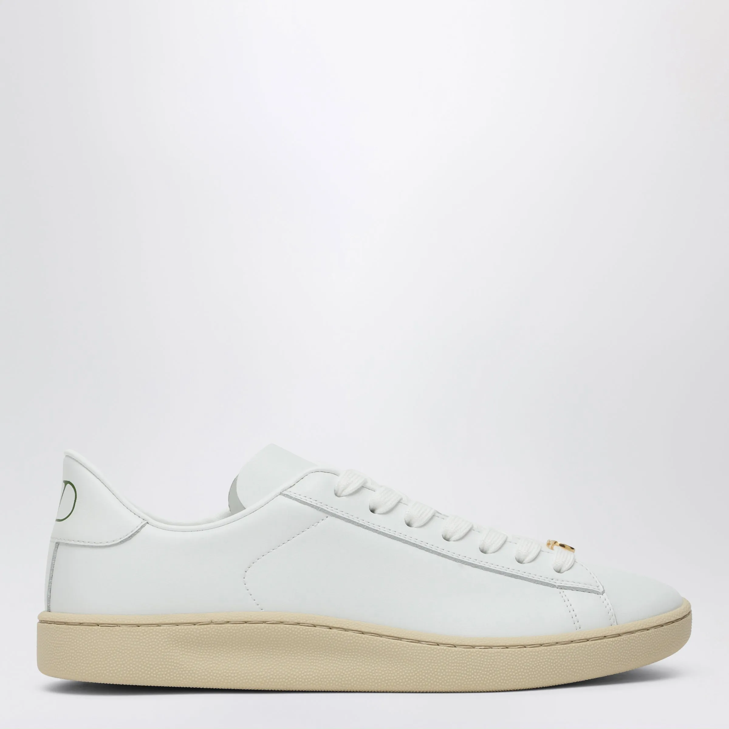 White Leather Royco Sneakers sold by Wanan Luxury