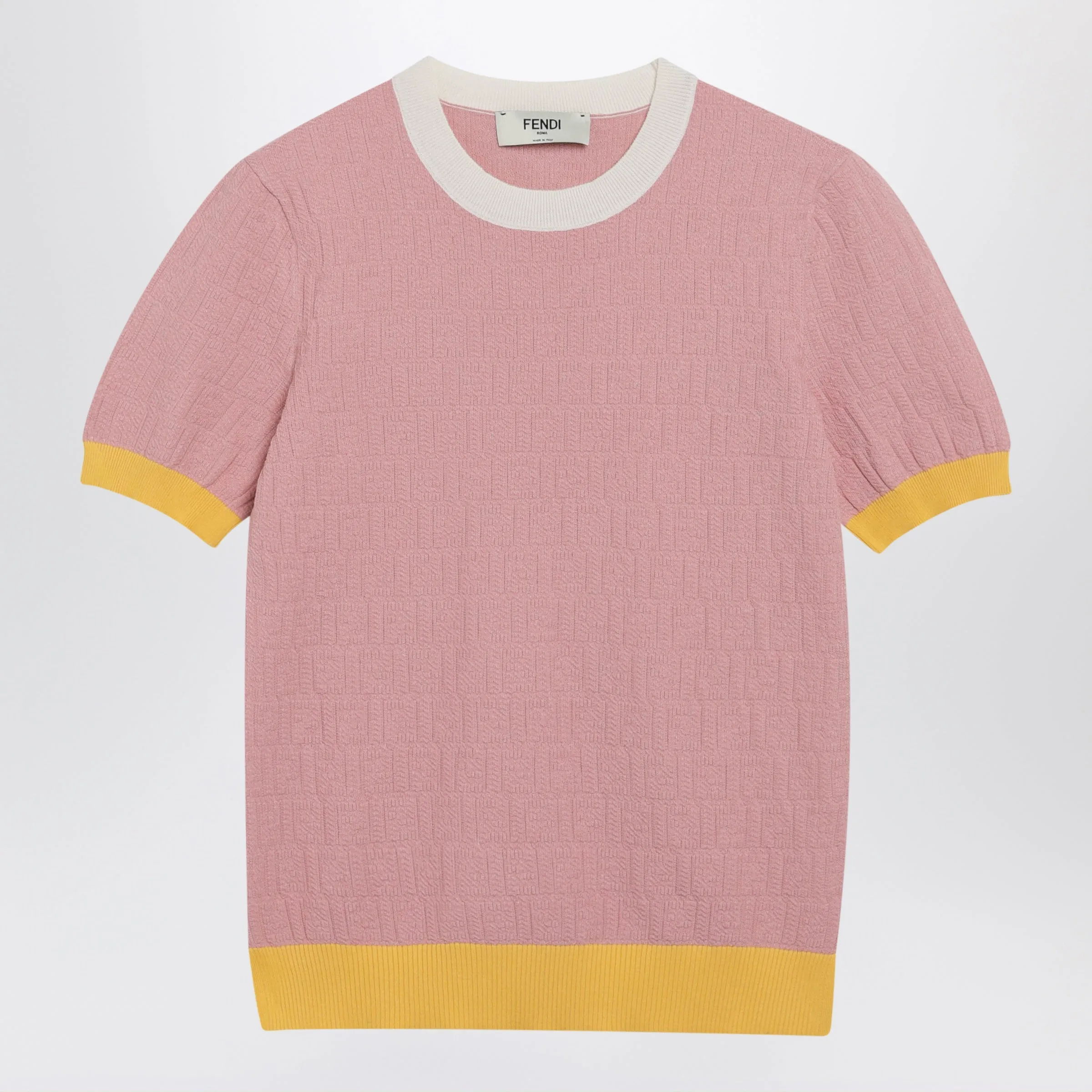 Pink Polo T-Shirt With Ff Jacquard sold by Wanan Luxury