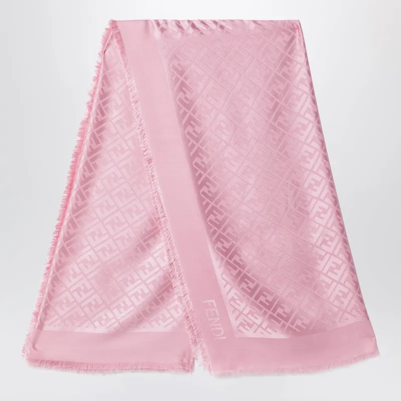 Pink Silk And Wool Shawl made by Fendi
