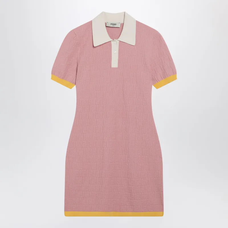 Pink Polo Dress With Ff Jacquard sold by Wanan Luxury