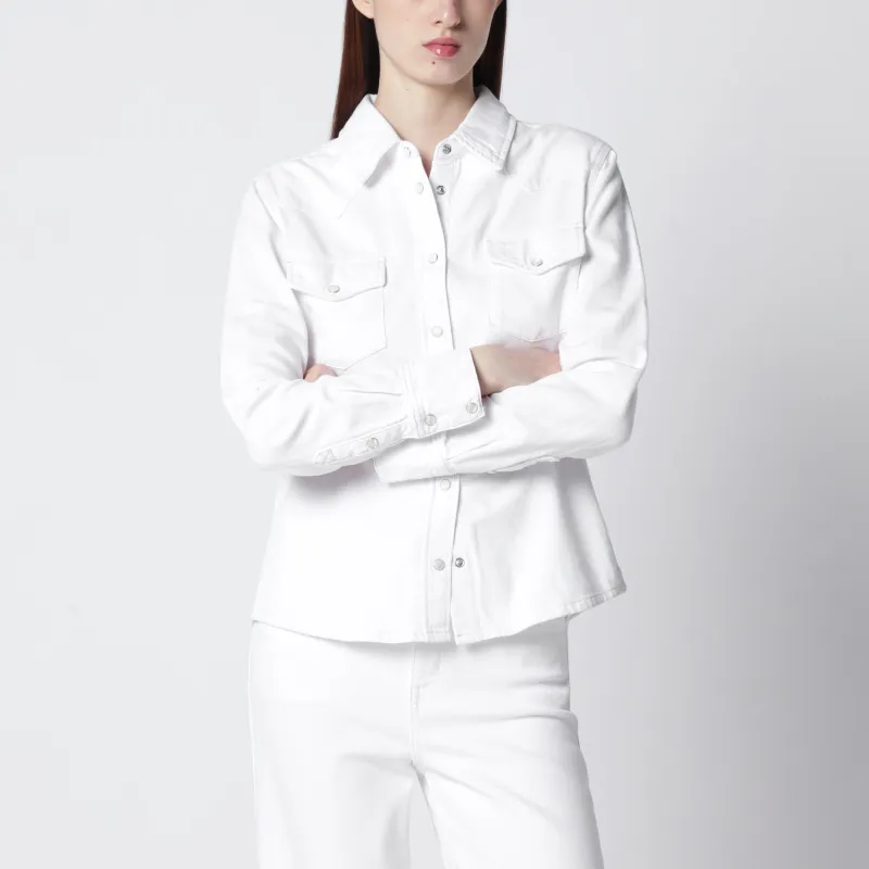 White Rigid Denim Shirt made by Frame Denim