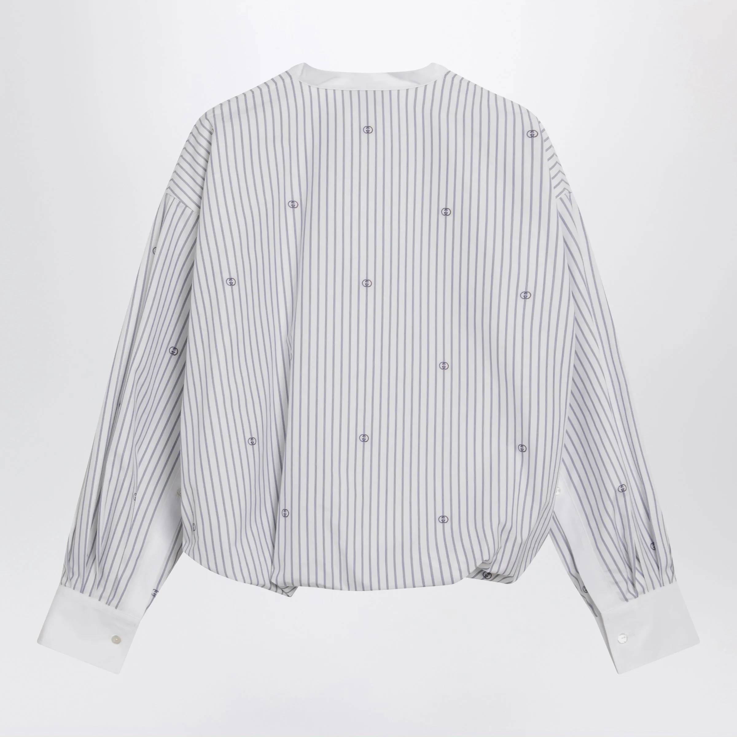 Purple Striped Cotton Blouse With Gg Embroidery sold by Wanan Luxury product image thumbnail 2