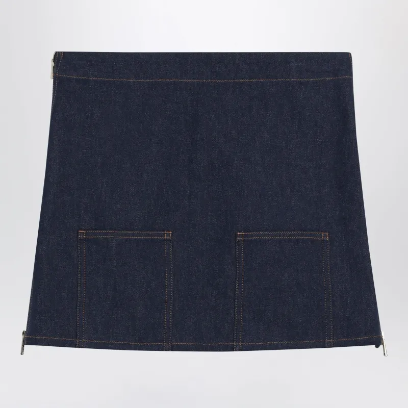 Navy Blue Mini Skirt sold by Wanan Luxury