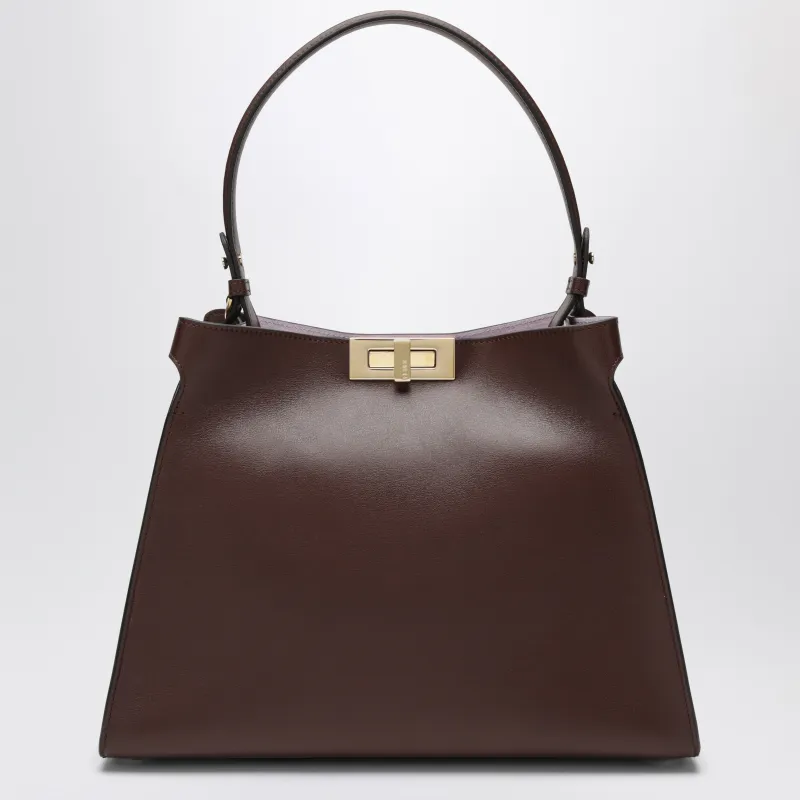 Fendi Way Medium Bag In Mogano Leather And Purple Suede made by Fendi