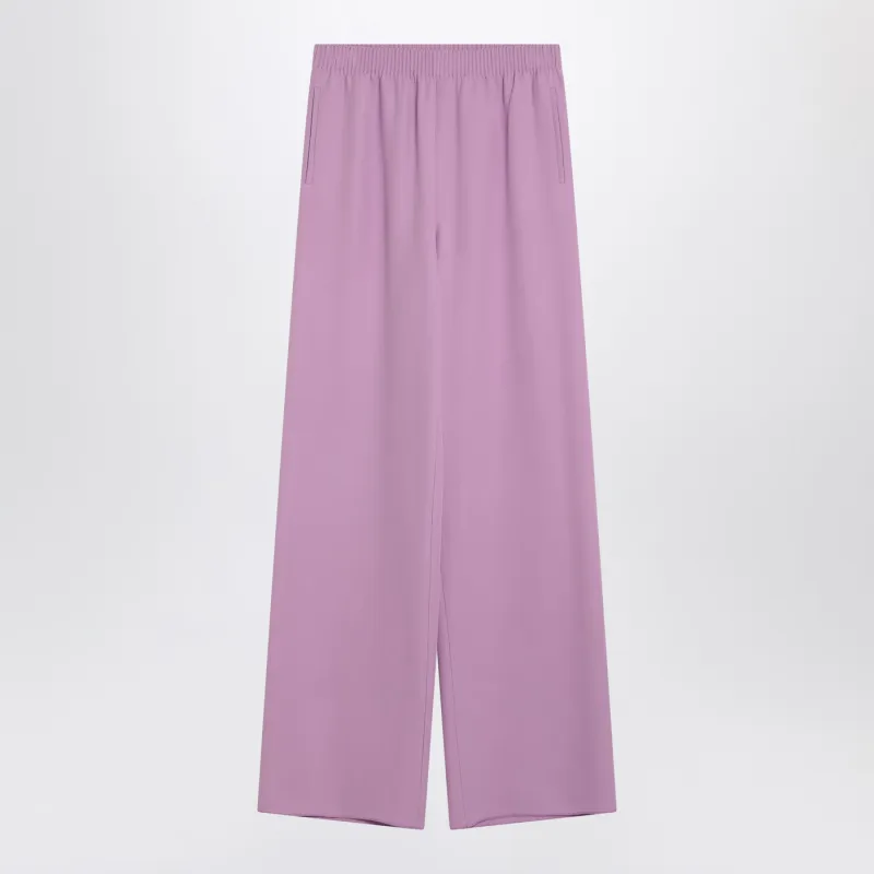 Wide Lilac Pink Silk Pants made by Valentino
