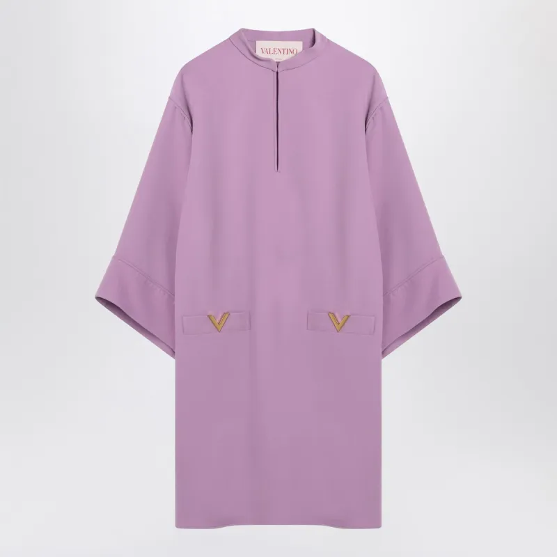 Lilac Silk Mini Dress made by Valentino