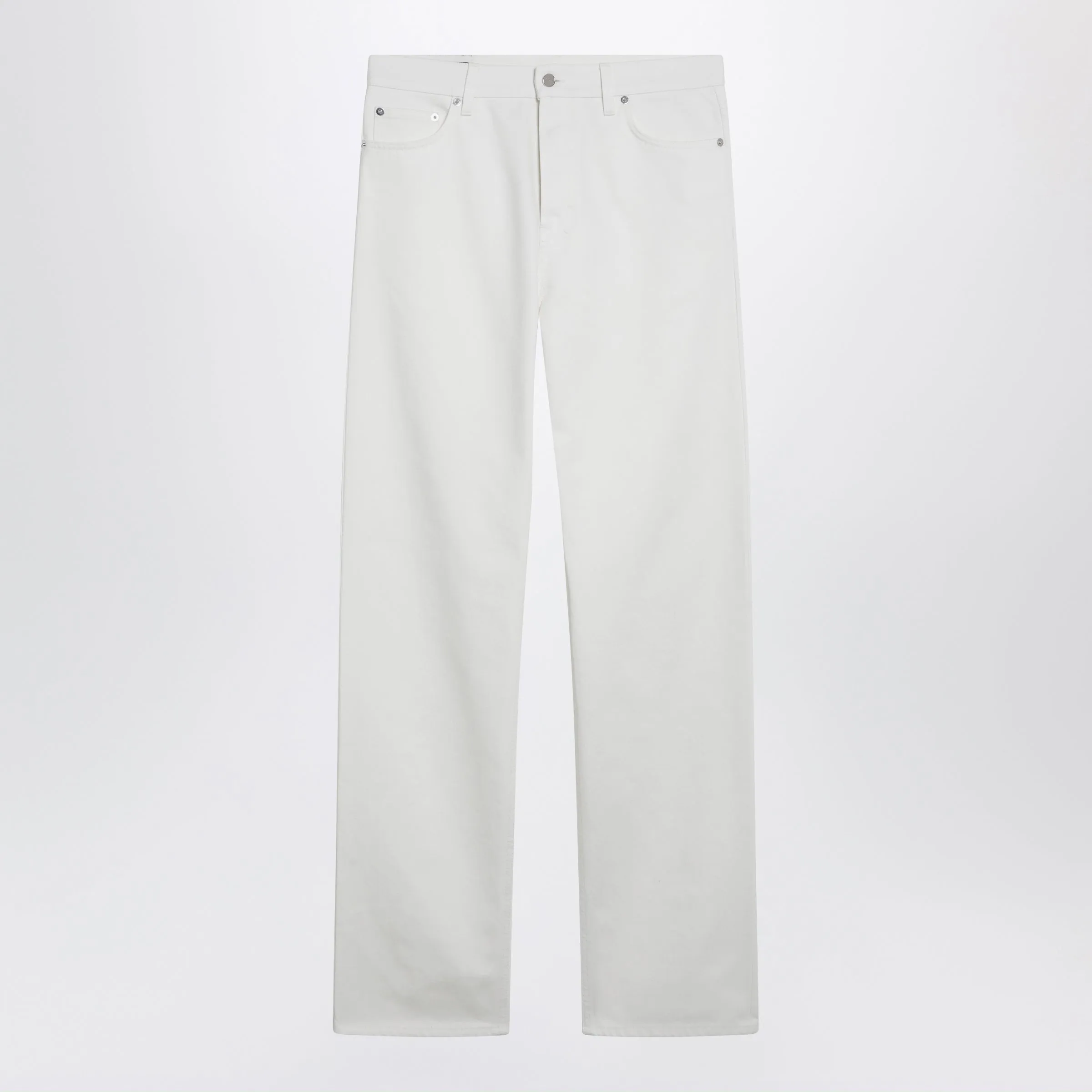 White Trousers With Horsebit Detail sold by Wanan Luxury