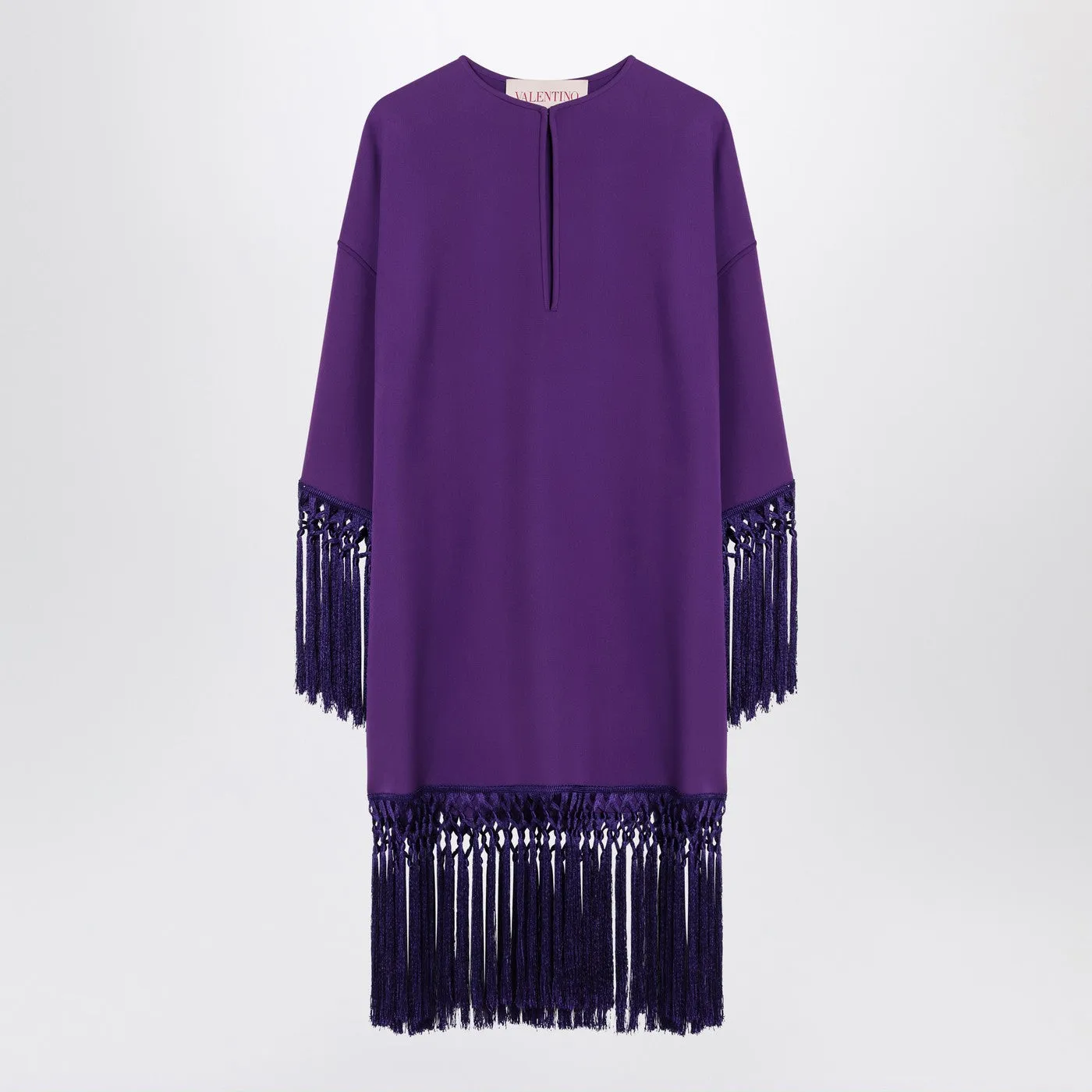 Silk Purple Dress With Fringes sold by Wanan Luxury