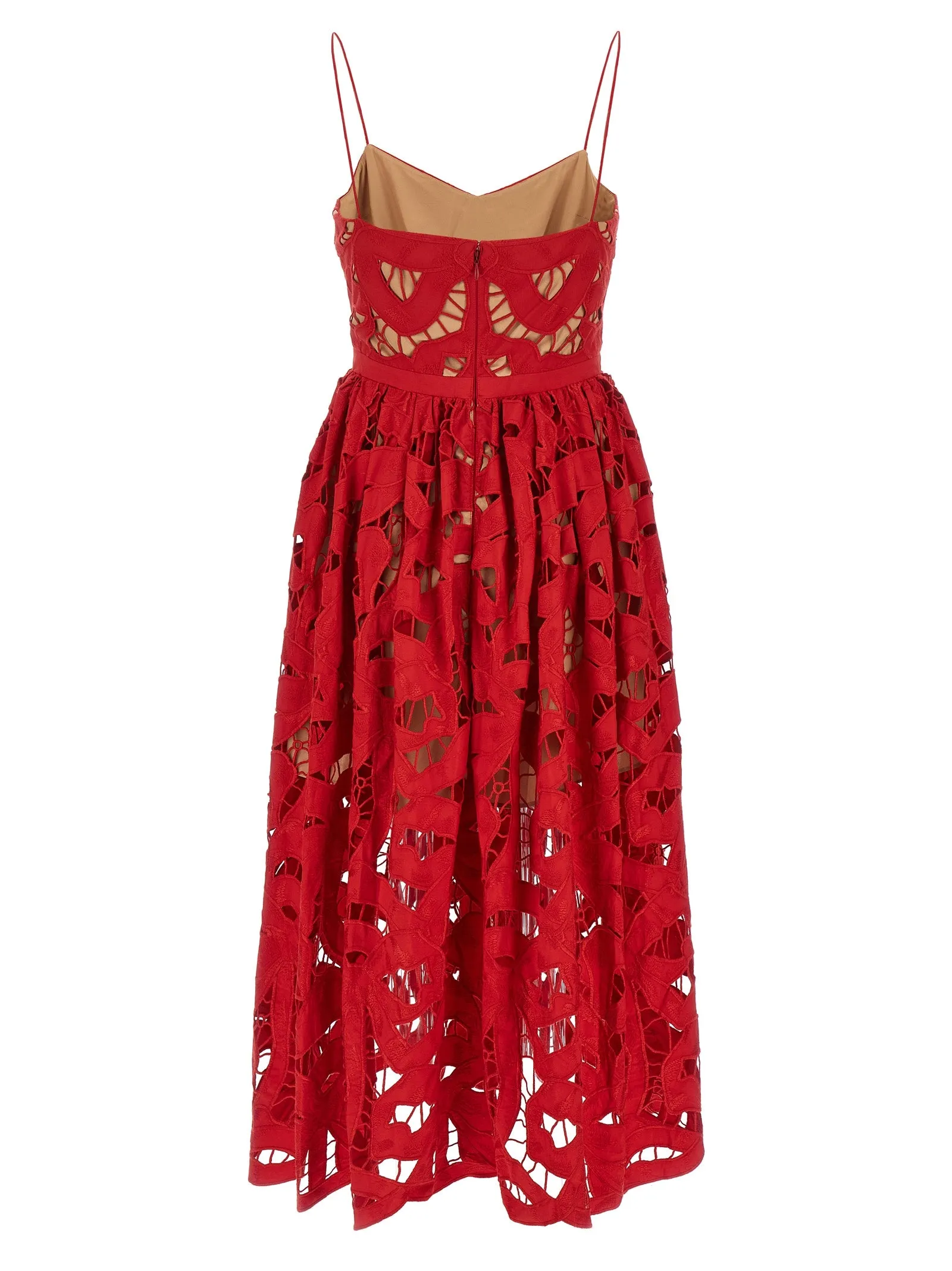 Red Bow Embroidered Midi Dresses Red sold by Wanan Luxury product image thumbnail 2