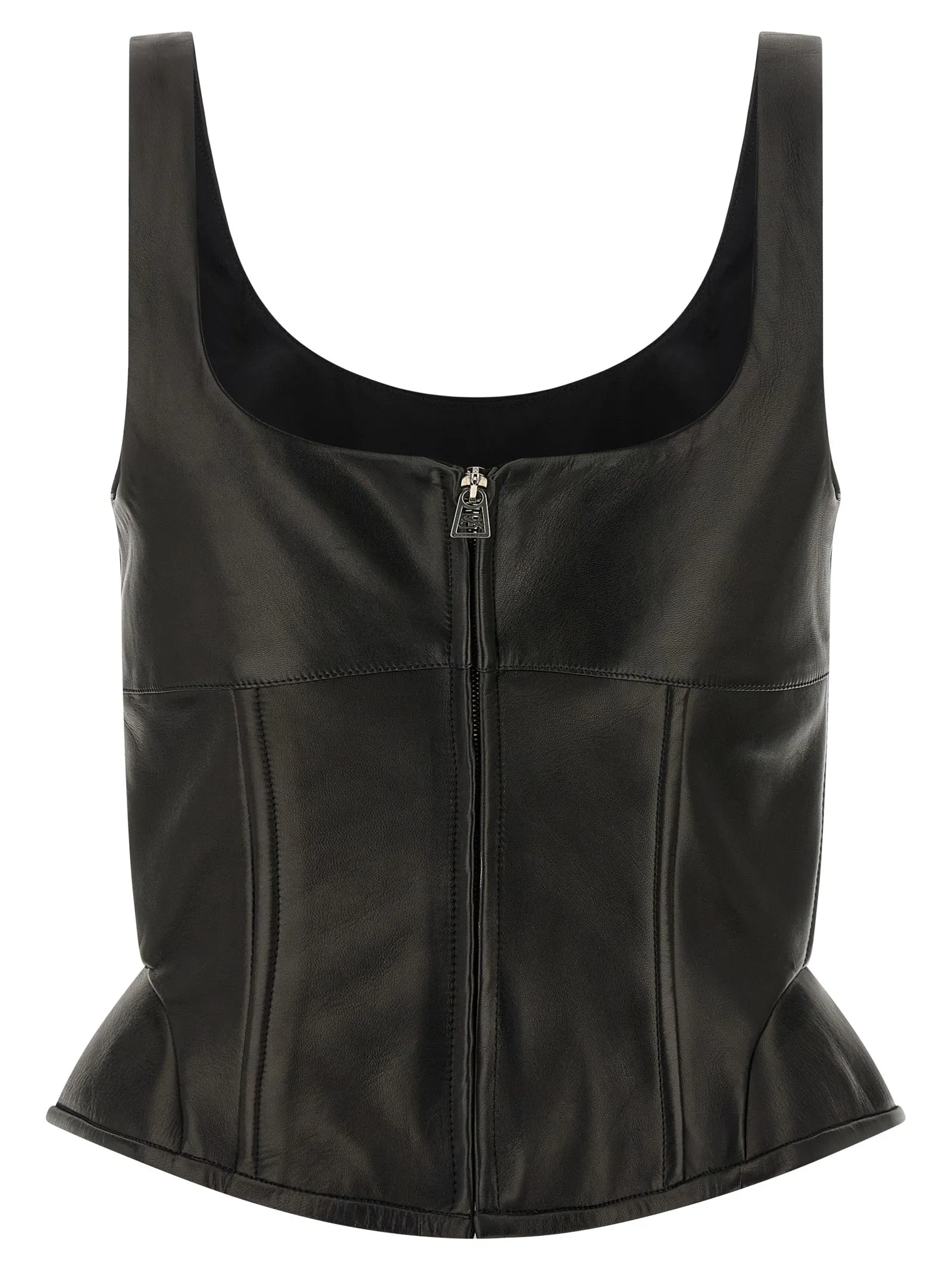 Peplos Leather Top Tops Black sold by Wanan Luxury product image thumbnail 2