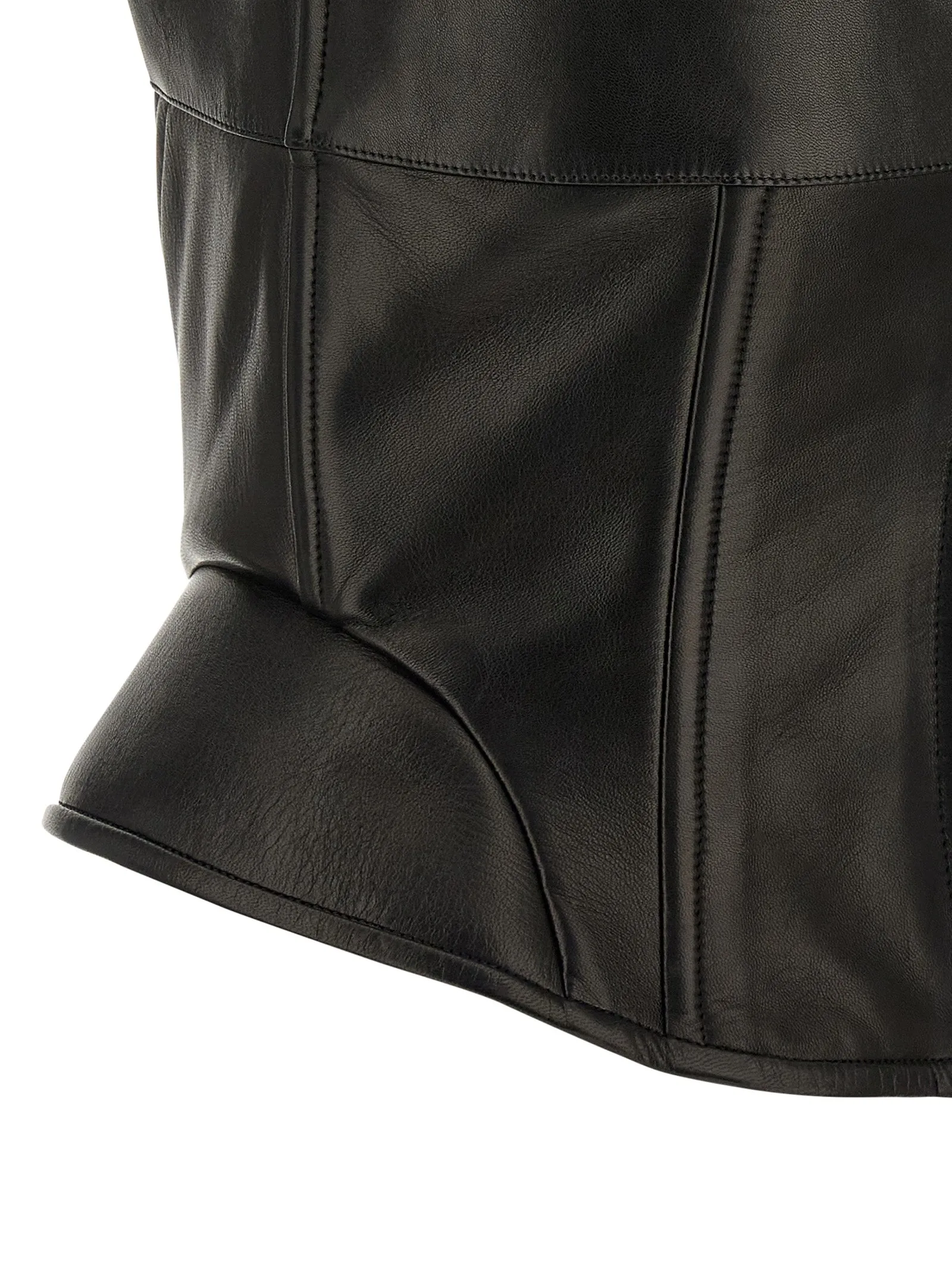 Peplos Leather Top Tops Black sold by Wanan Luxury product image thumbnail 4