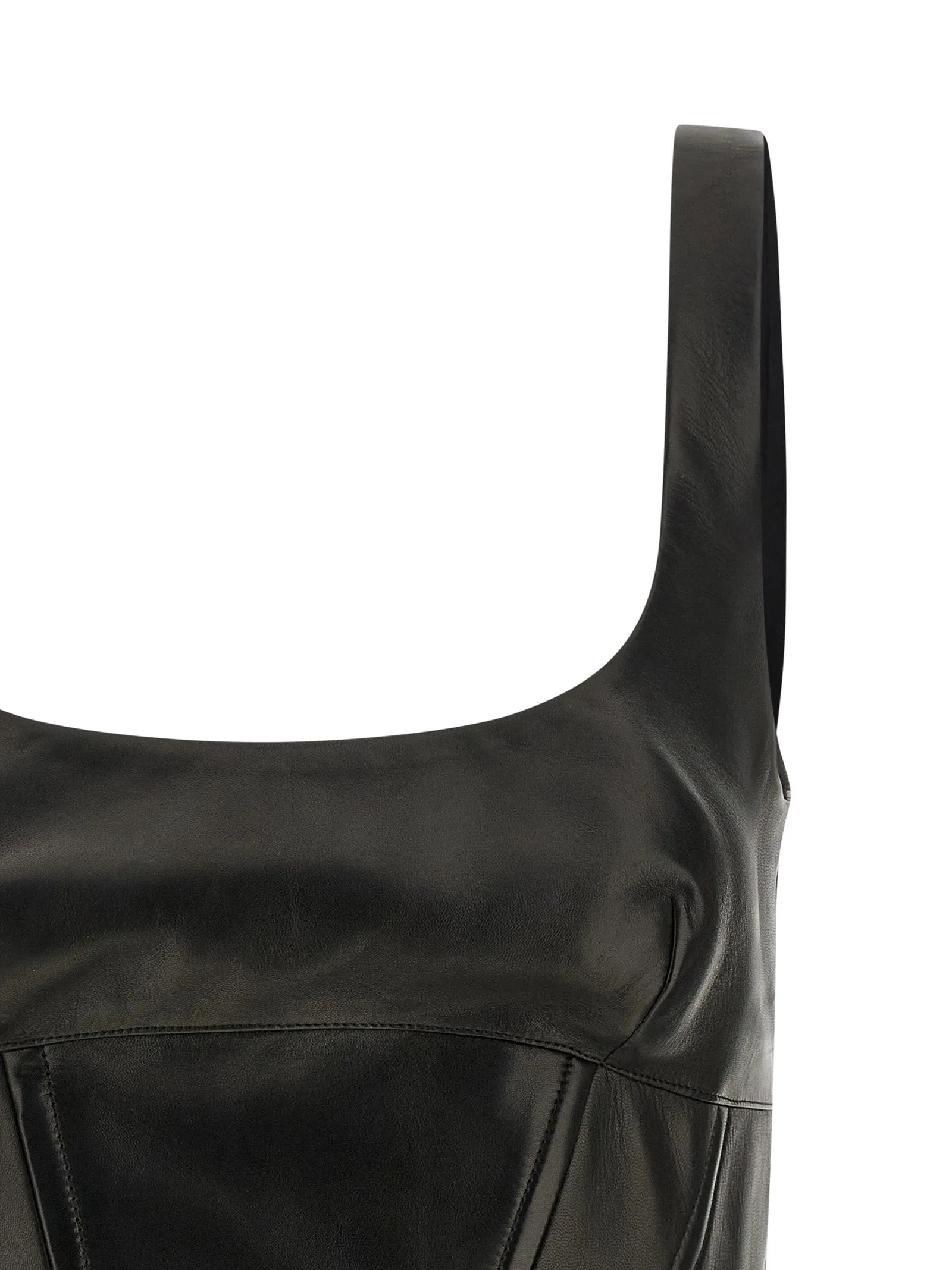 Peplos Leather Top Tops Black sold by Wanan Luxury product image thumbnail 3