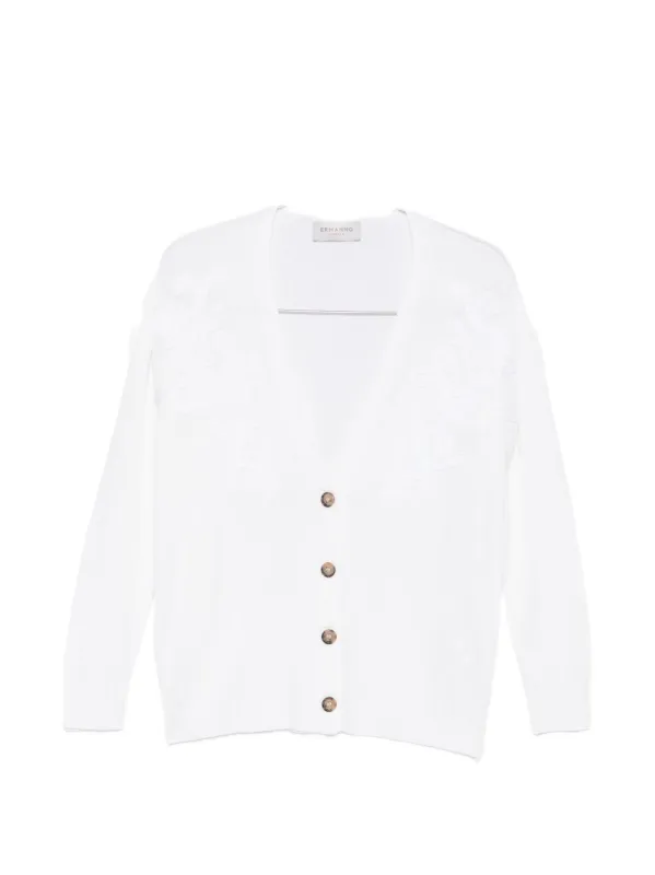 Cotton Blend V-Necked Cardigan sold by Wanan Luxury