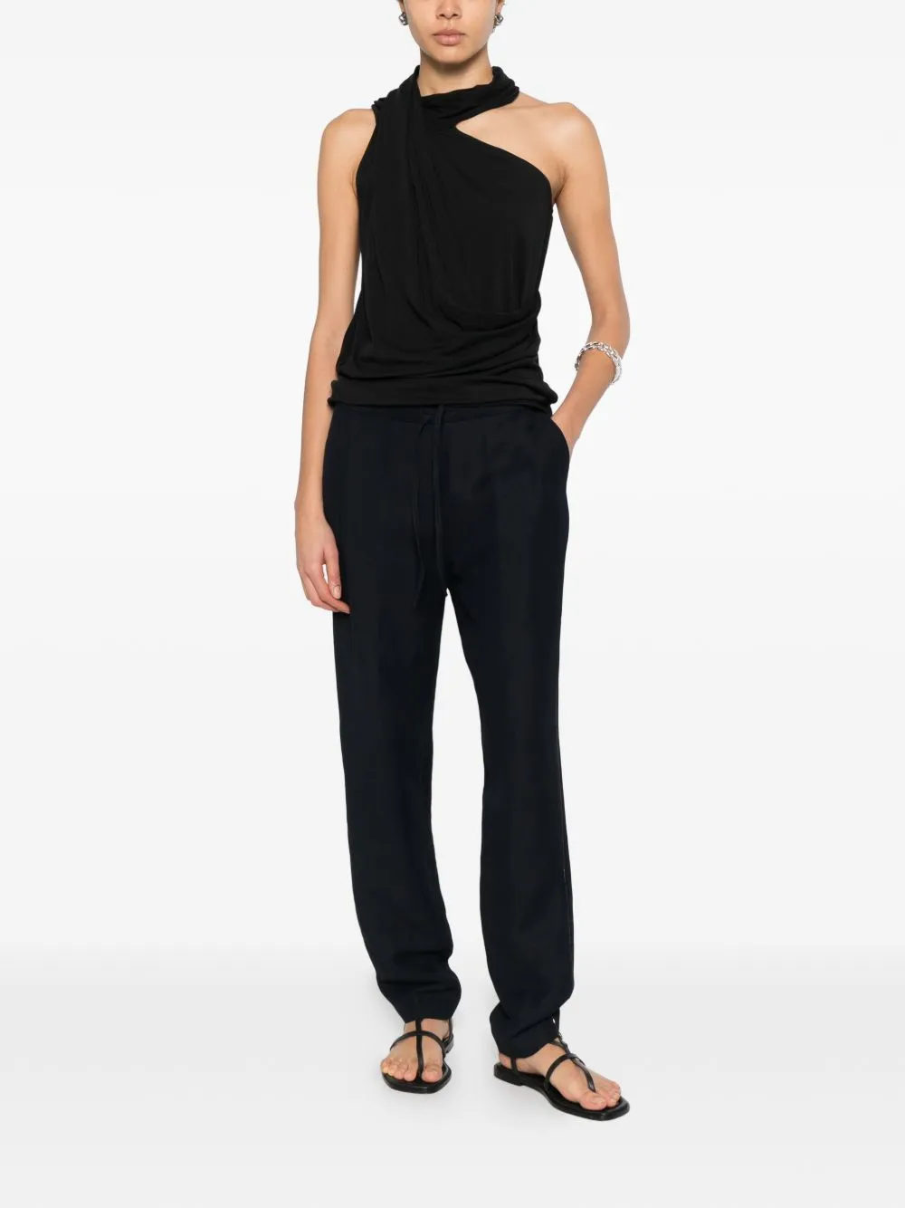 Linen Blend Trousers sold by Wanan Luxury product image thumbnail 2