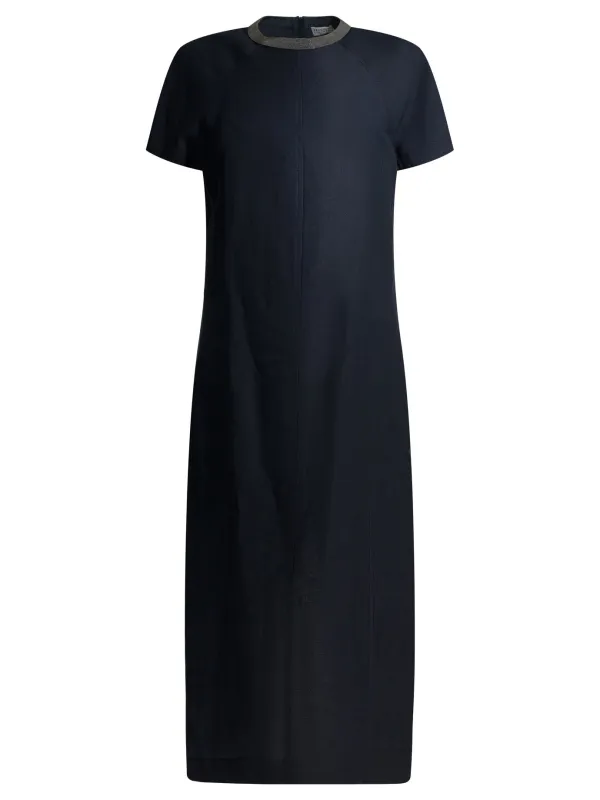 Precious Collar Dresses Blue sold by Wanan Luxury