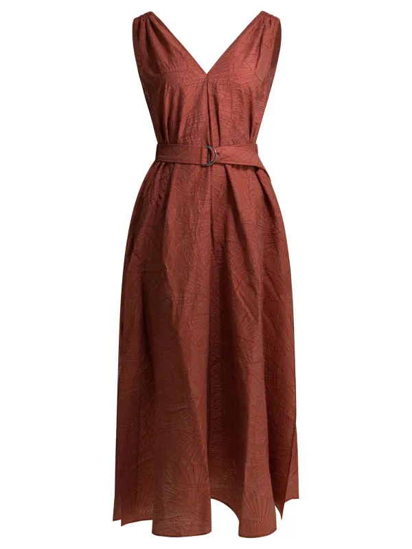 Long Trapeze Dress Dresses Orange made by Brunello Cucinelli